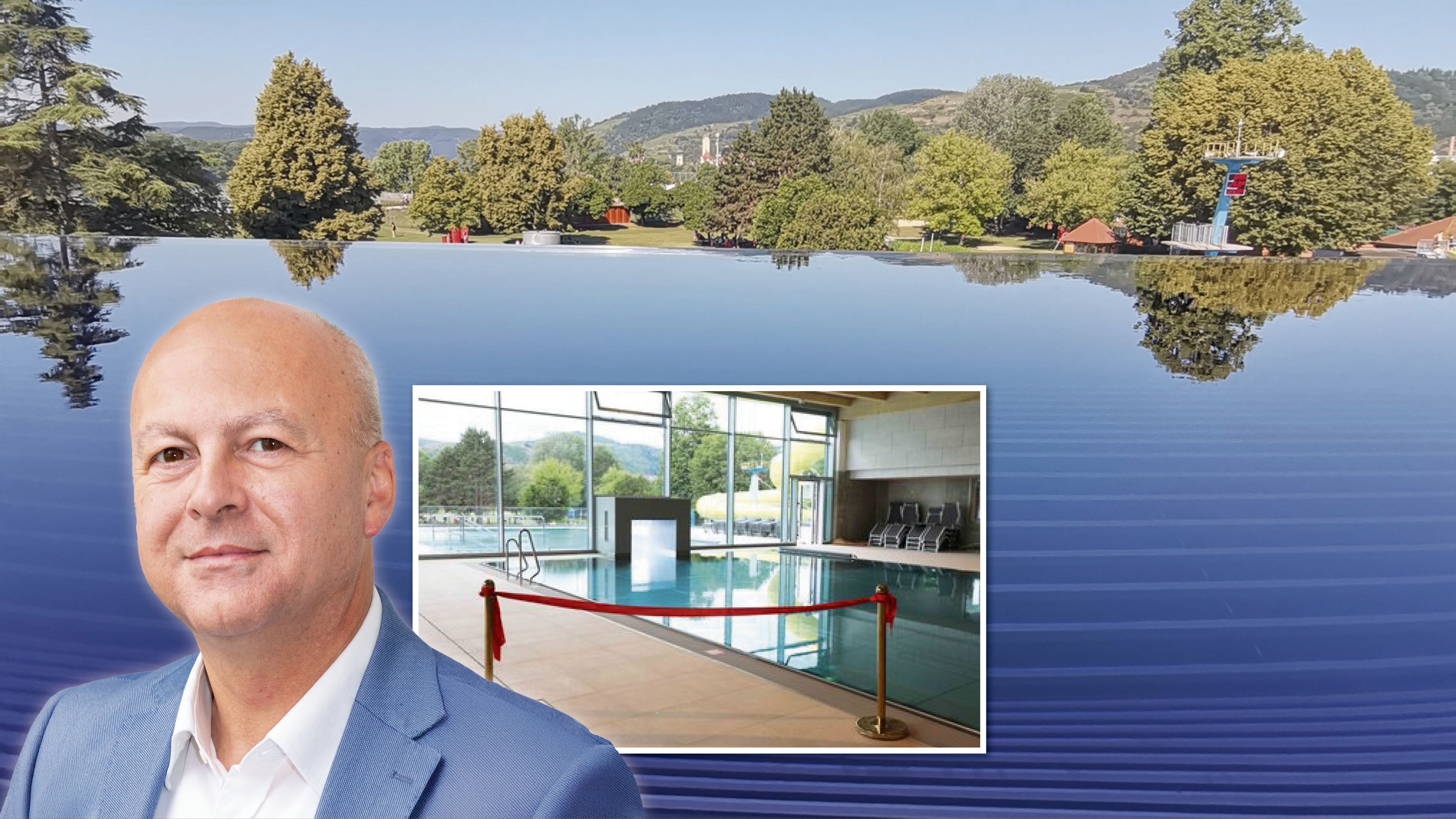 Roland Dewisch, Geschäftsführer der Kremser Freitzeitbetriebs GmbH (Bild), über das neue Erlebnisbad in Krems an der Donau. Im Hintergrund das Infinity Pool in der Loftsauna.