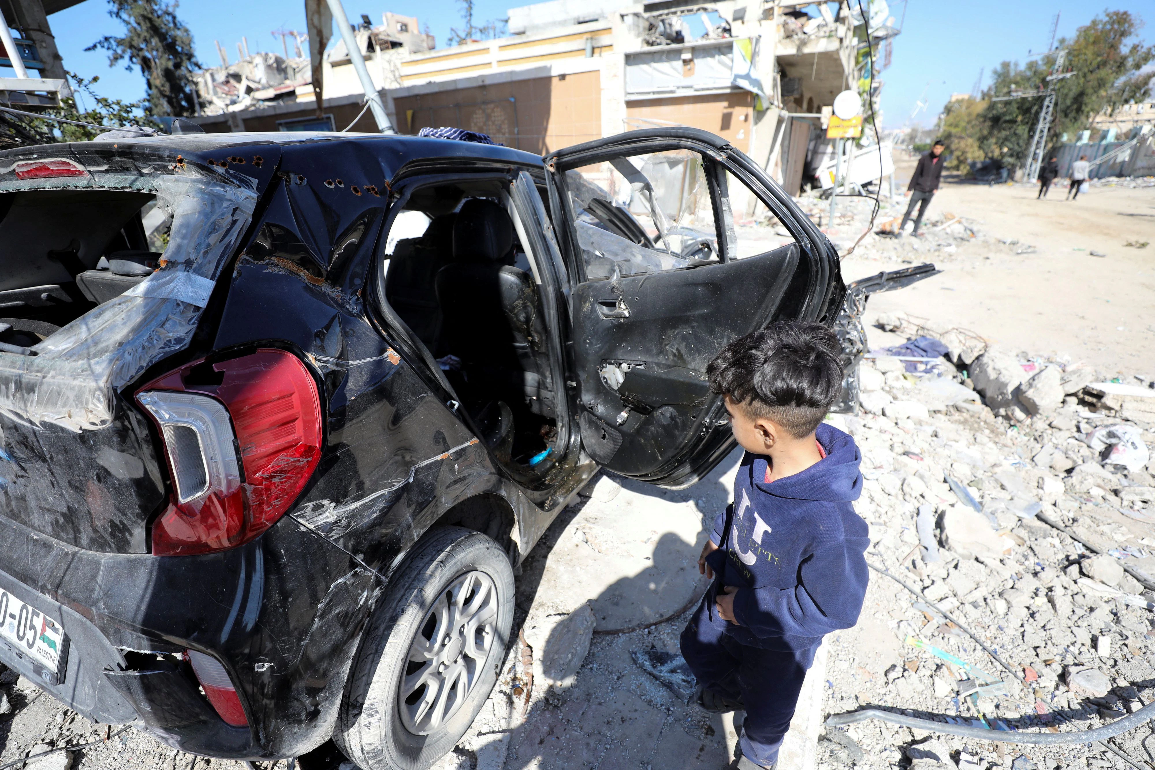 In diesem Wagen starben Hind Rajab und sechs Mitglieder ihrer Familie am 29. Jänner 2024 in Gaza