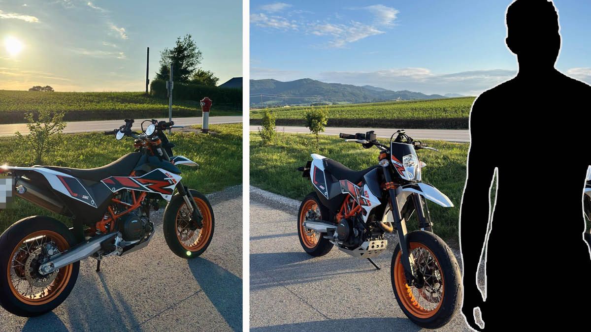 Die KTM wurde am Samstag gestohlen und dann in einer Tiefgarage wieder gefunden.