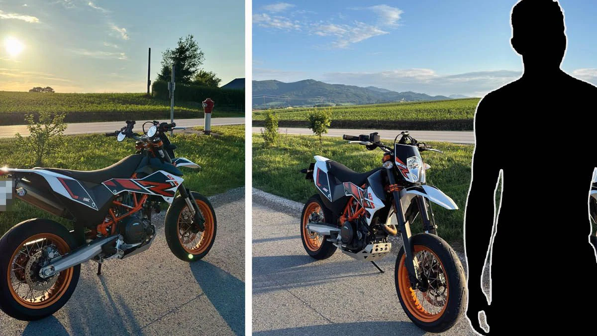 Die KTM wurde am Samstag gestohlen und dann in einer Tiefgarage wieder gefunden.