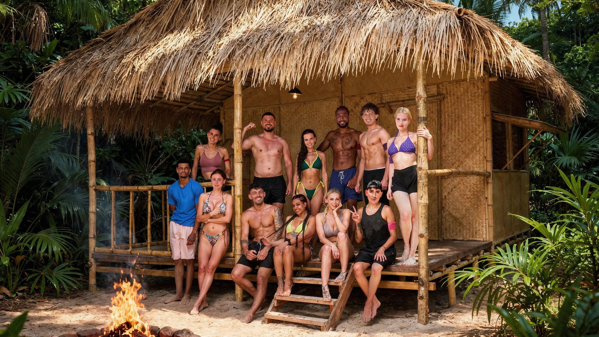 Titel: Good Luck Guys; Staffel: 4; Person: Dion Brown; Nelly; Nadja Großmann; Maurice Spada; Max Wilschrey; Jeje Lopes; Hati Suarez; Calvin Ogara; Beverly Cmua; Garry Secret; Francesco; Joelina Karabas; Copyright: Joyn; Fotograf:   Joyn; Bildredakteur: Isabella Toennes; Dateiname: 3405683.jpg; Rechtehinweis: Dieses Bild darf honorarfrei für redaktionelle Zwecke und nur im Rahmen der Programmankündigung verwendet werden. Andere Veröffentlichungen sind nur nach Rücksprache und ausdrücklicher Genehmigung der Seven.One Entertainment Group GmbH möglich. Nicht für EPG! Verwendung nur mit vollständigem Copyrightvermerk. Das Foto darf nicht verändert, bearbeitet und nur im Ganzen verwendet werden. Es darf nicht archiviert werden. Es darf nicht an Dritte weitergeleitet werden. Aneinanderreihung/Zusammenlegung/Kopplung von Bildern zum Zweck der Erstellung von Slide-Shows o.ä. nicht gestattet; Verbindung/Einfügen/Anfügen von Werbung nicht gestattet. Das Bild kann KI generierte Elemente enthalten. Bei Fragen: foto@seven.one Voraussetzung für die Verwendung dieser Programmdaten ist die Zustimmung zu den Allgemeinen Geschäftsbedingungen der Presselounges der Sender der Seven.One Entertainment Group GmbH. / Weiterer Text über ots und www.presseportal.de/nr/134520 / Die Verwendung dieses Bildes für redaktionelle Zwecke ist unter Beachtung aller mitgeteilten Nutzungsbedingungen zulässig und dann auch honorarfrei. Veröffentlichung ausschließlich mit Bildrechte-Hinweis.