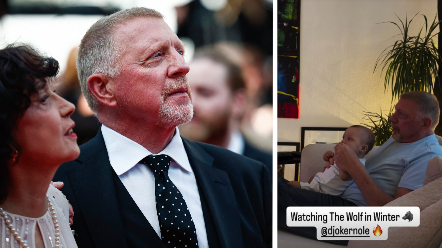 Boris Becker verfolgt mit Töchterchen Zoë gebannt das Tennis-Geschehen im TV.