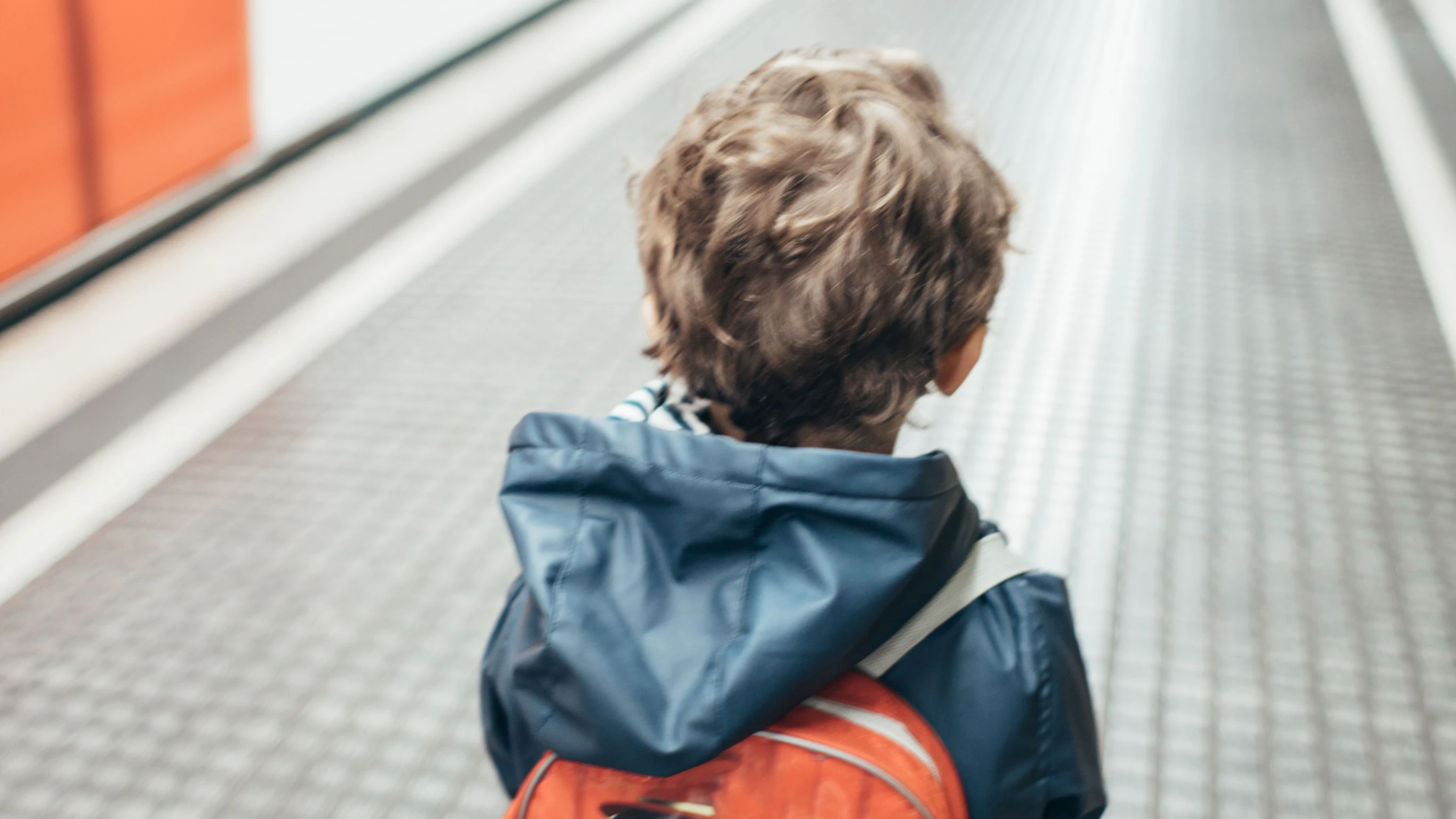 Boy walking to school