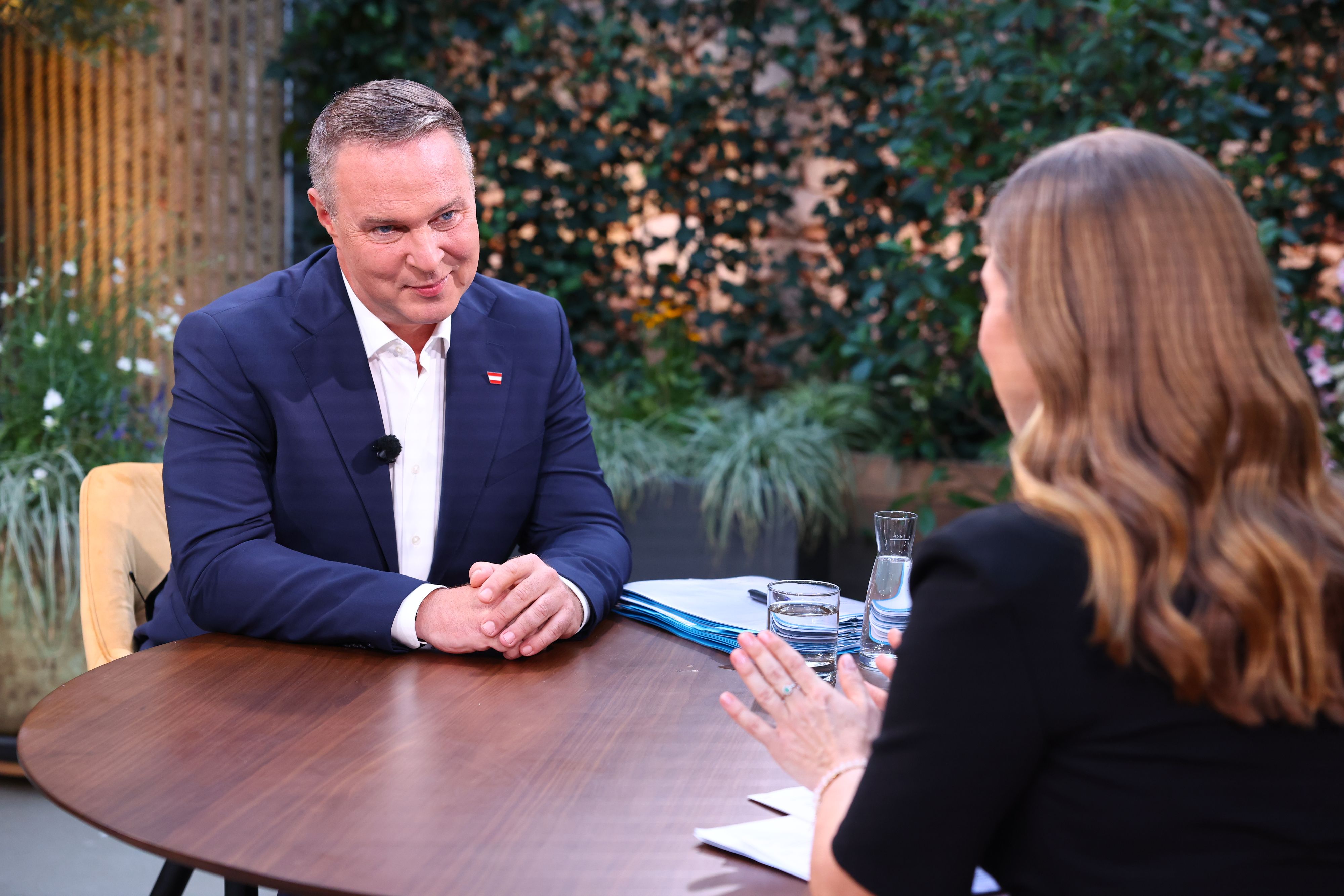 SPÖ-Chef Andreas Babler im ORF-Sommergespräch mit Simone Stribl am 24. August 2026.