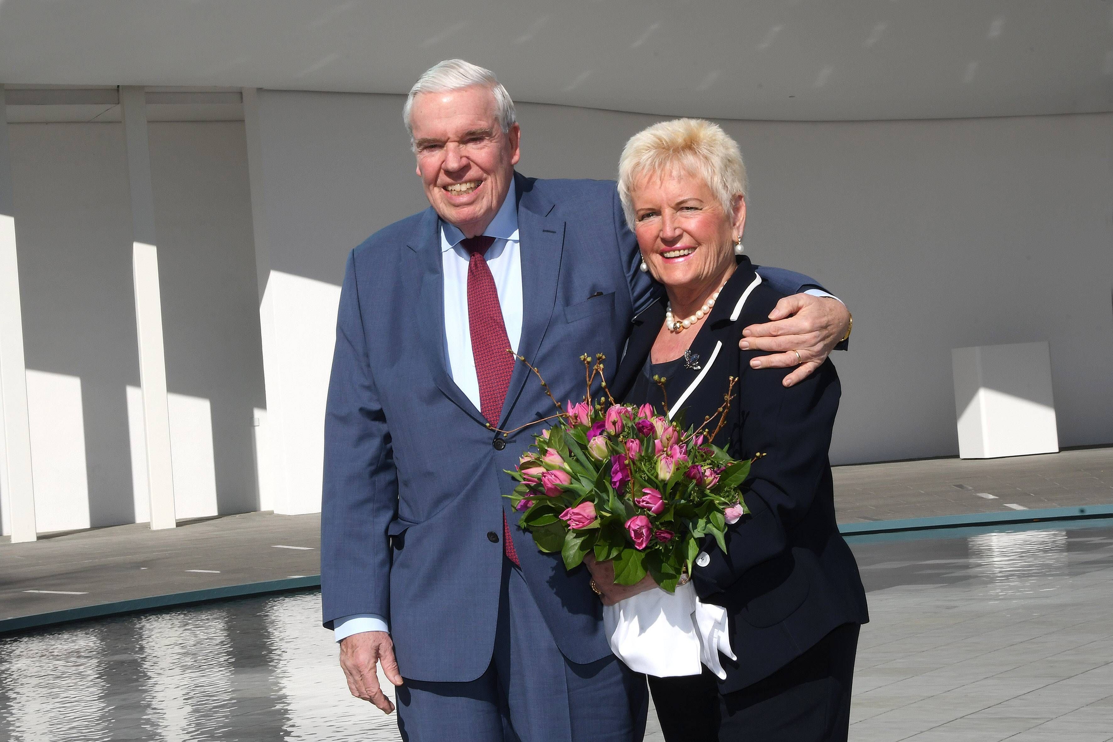 Klaus-Michael Kühne mit seiner Frau Christine.