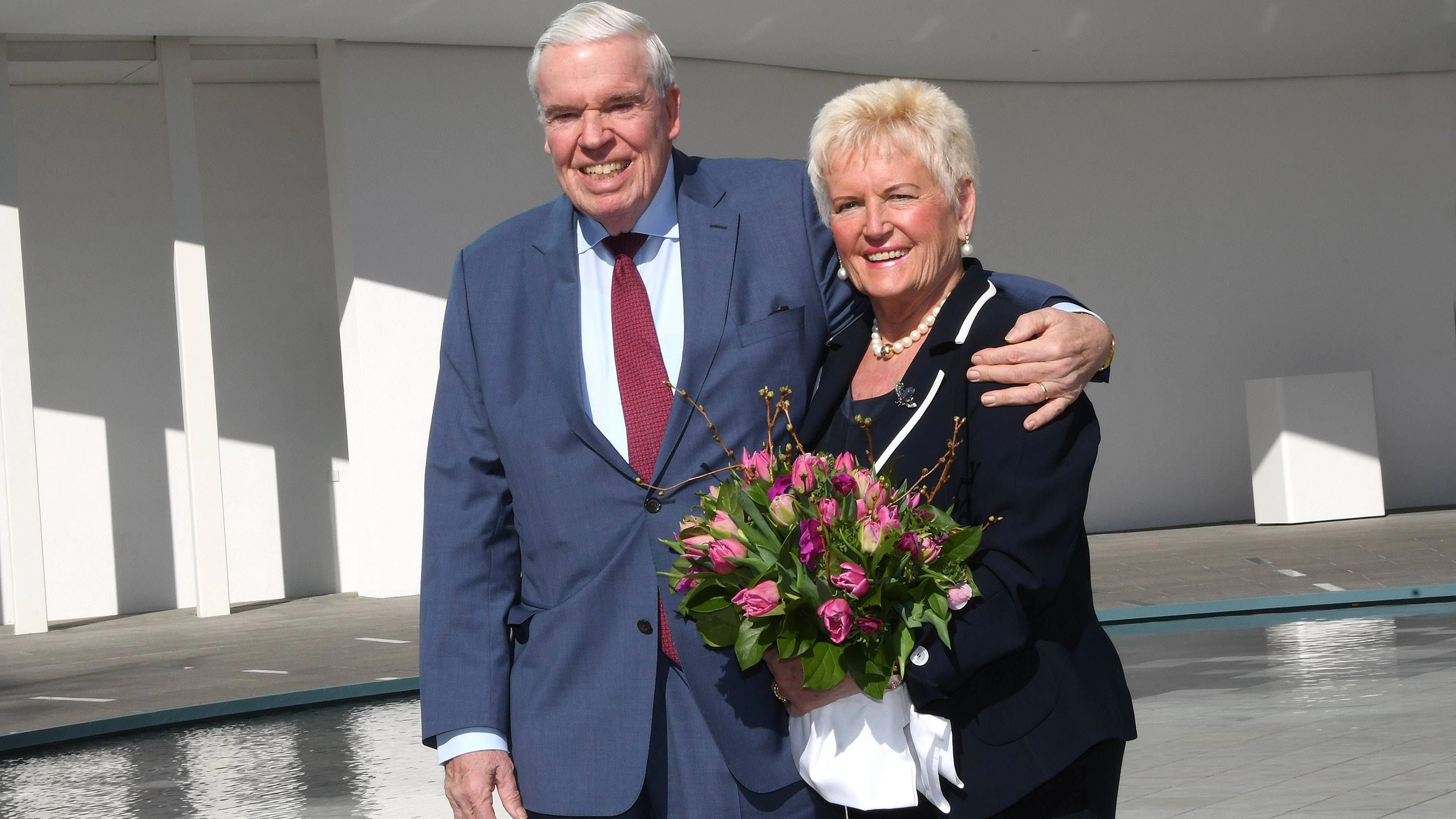 Klaus-Michael Kühne mit seiner Frau Christine.