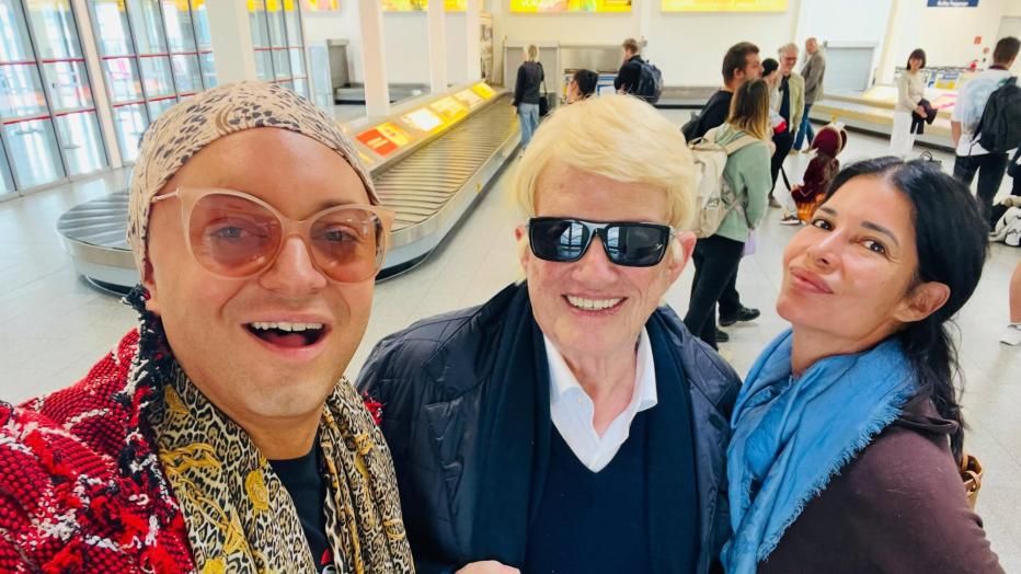 Julian F. M. Stoeckel mit Heino und Micaela Schäfer.