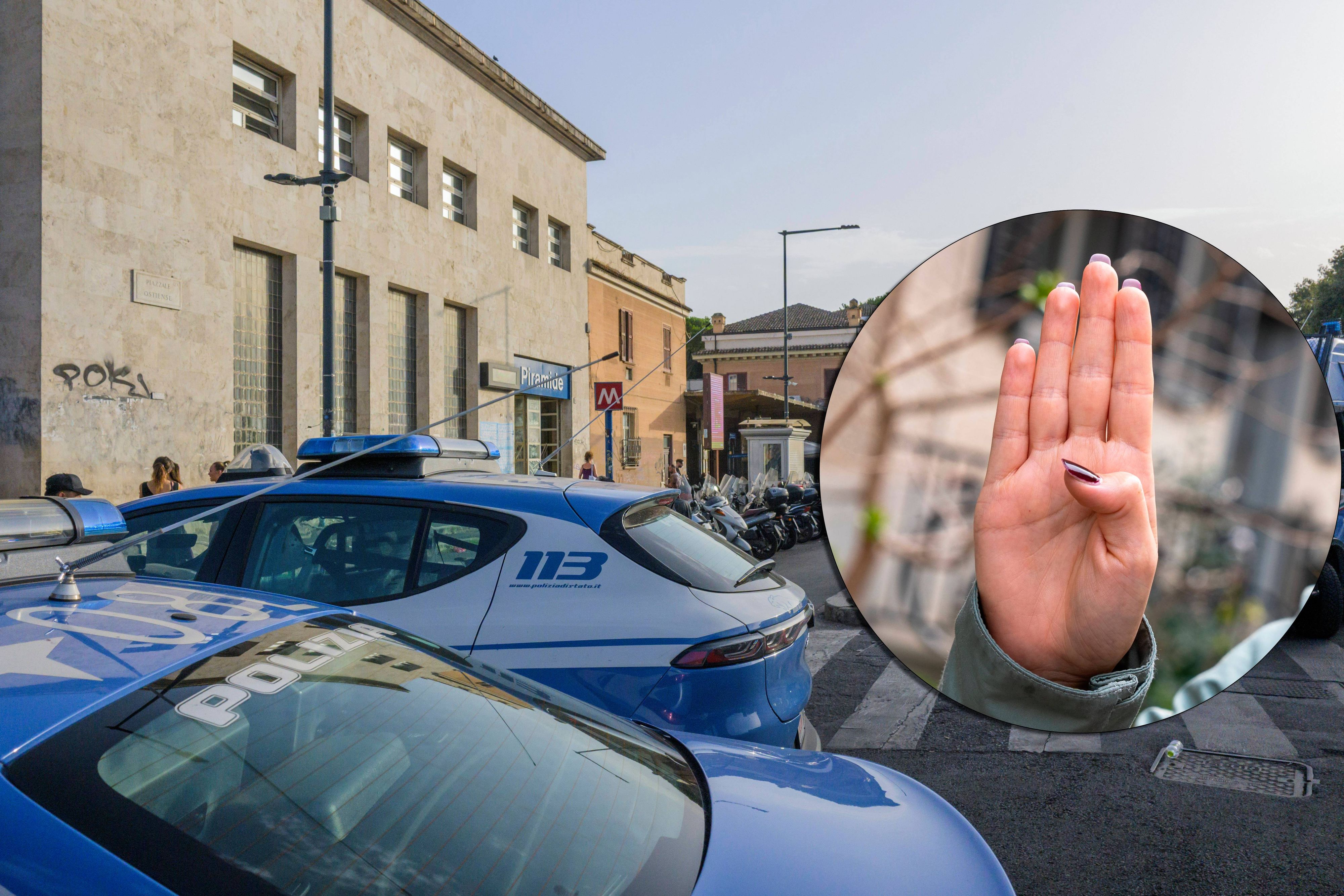 Aus einem Auto im römischen Vorort Casilino zeigte eine 14-Jährige am vergangenen Donnerstag ein international verwendetes Hilfszeichen für Betroffene von Gewalt.