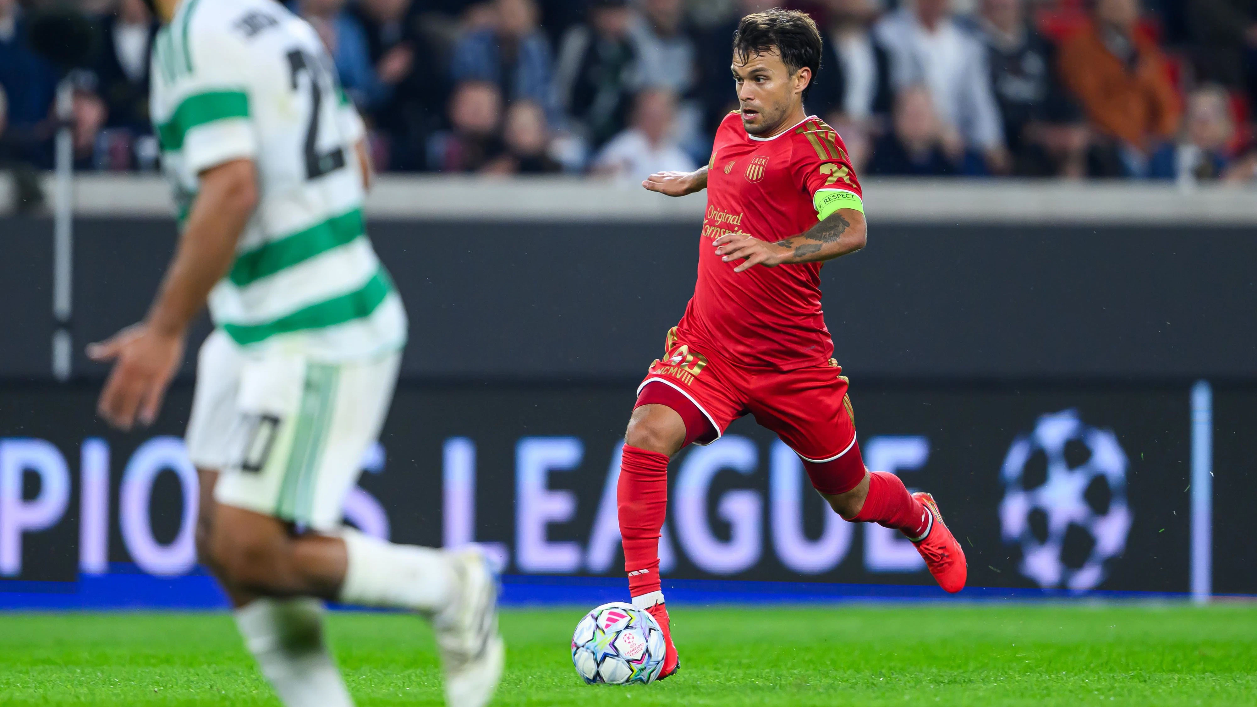 LINZ,AUSTRIA,25.AUG.26 - SOCCER - UEFA Champions League, play-off, Linzer ASK vs Celtic Glasgow. Image shows Sascha Horvath (LASK). Photo: GEPA pictures/ Christian Moser