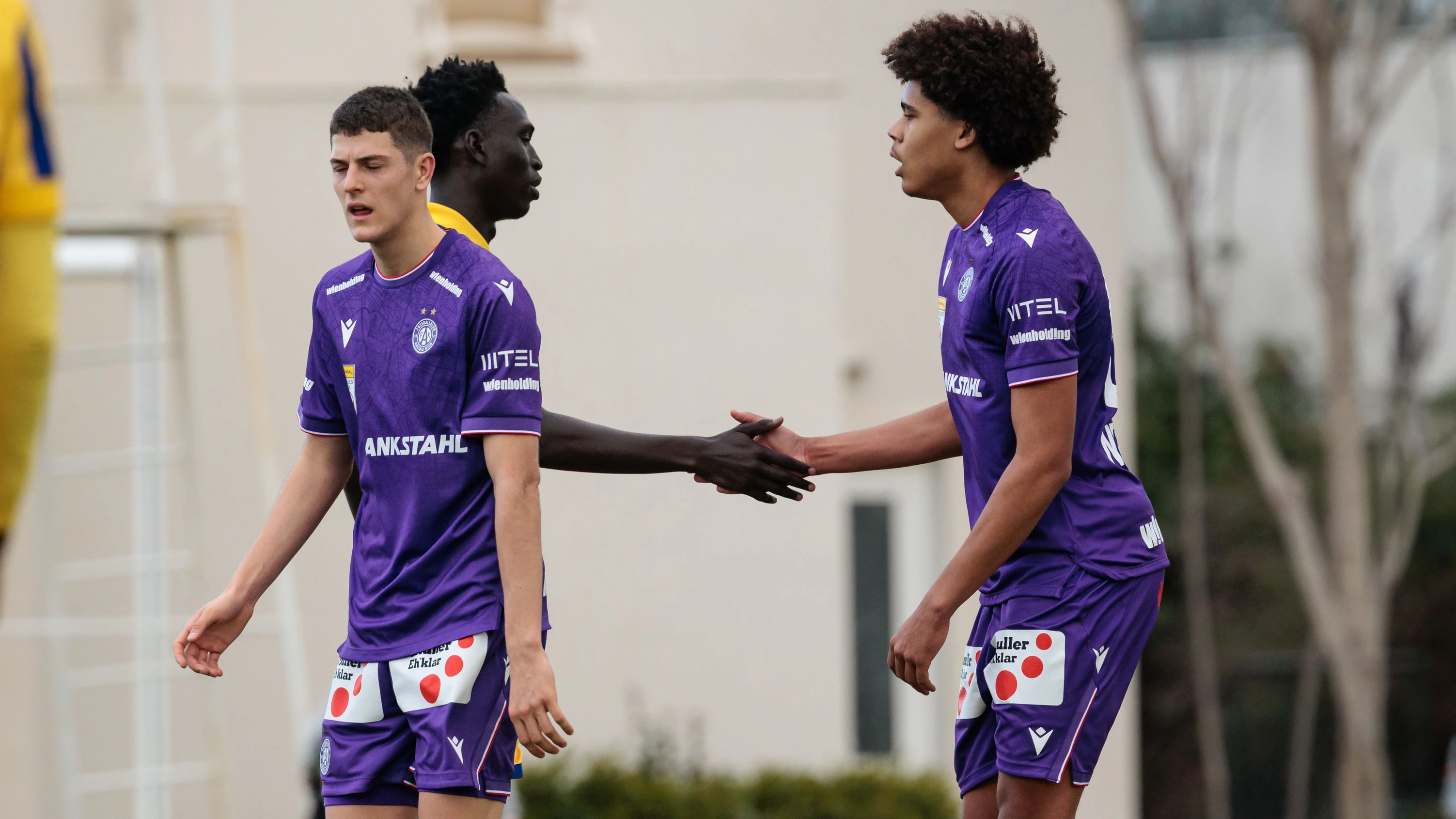 BELEK,TURKEY,26.JAN.26 - SOCCER - ADMIRAL Bundesliga, Nike liga, FK Austria Wien vs DAC Dunajska Streda, test match. Image shows Vasilije Markovic (A.Wien), Pa Assan Corr (DAC) and Ifeanyi Ndukwe (A.Wien). Photo: GEPA pictures/ Armin Rauthner