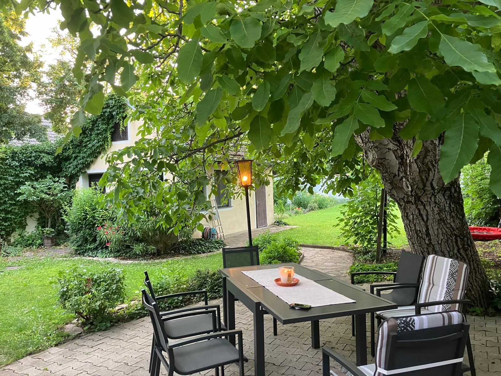 Idylle unter dem Nussbaum im Garten