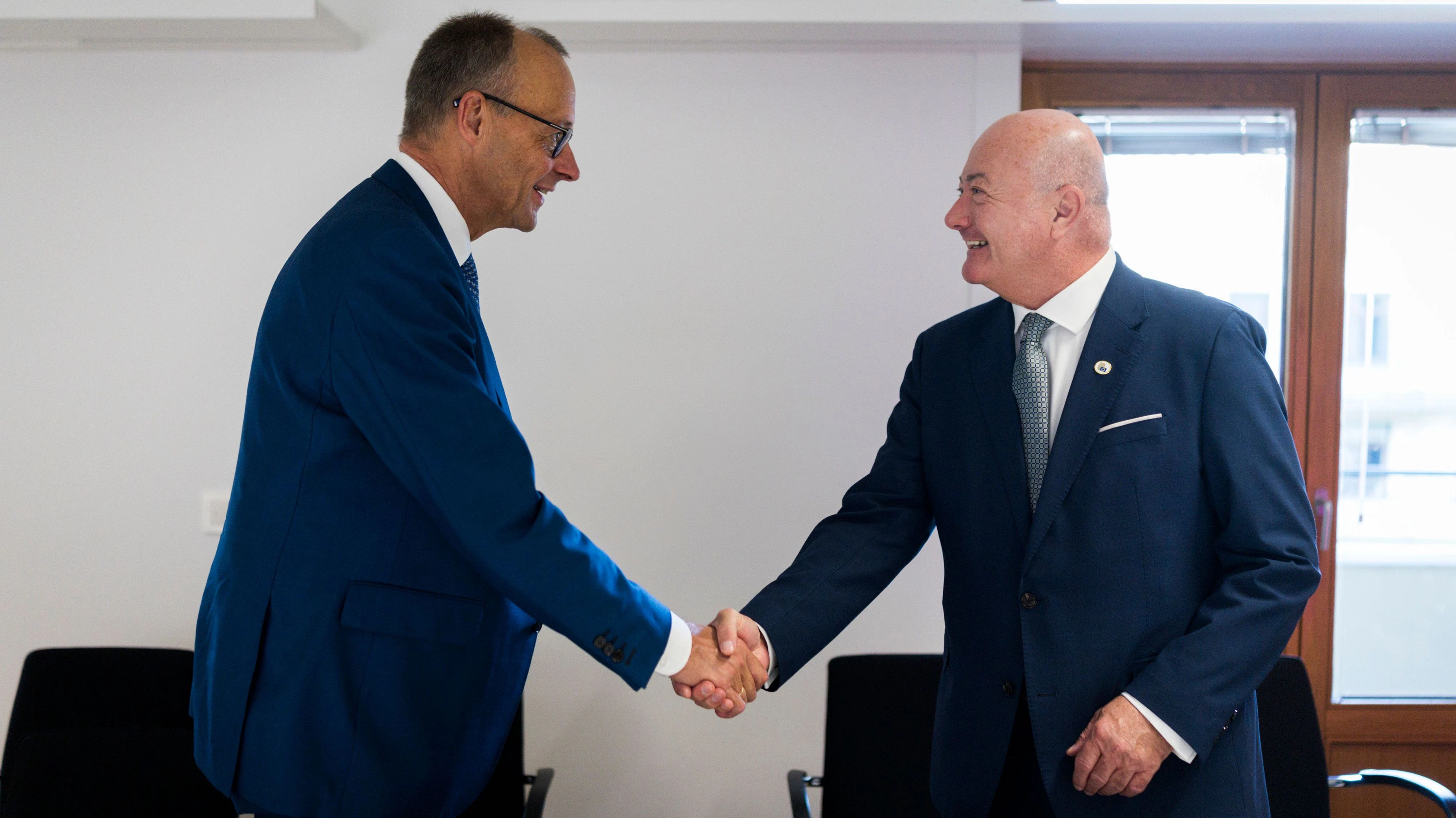 Bundeskanzler Christian Stocker (ÖVP) und sein deutscher Amtskollege Friedrich Merz (CDU).