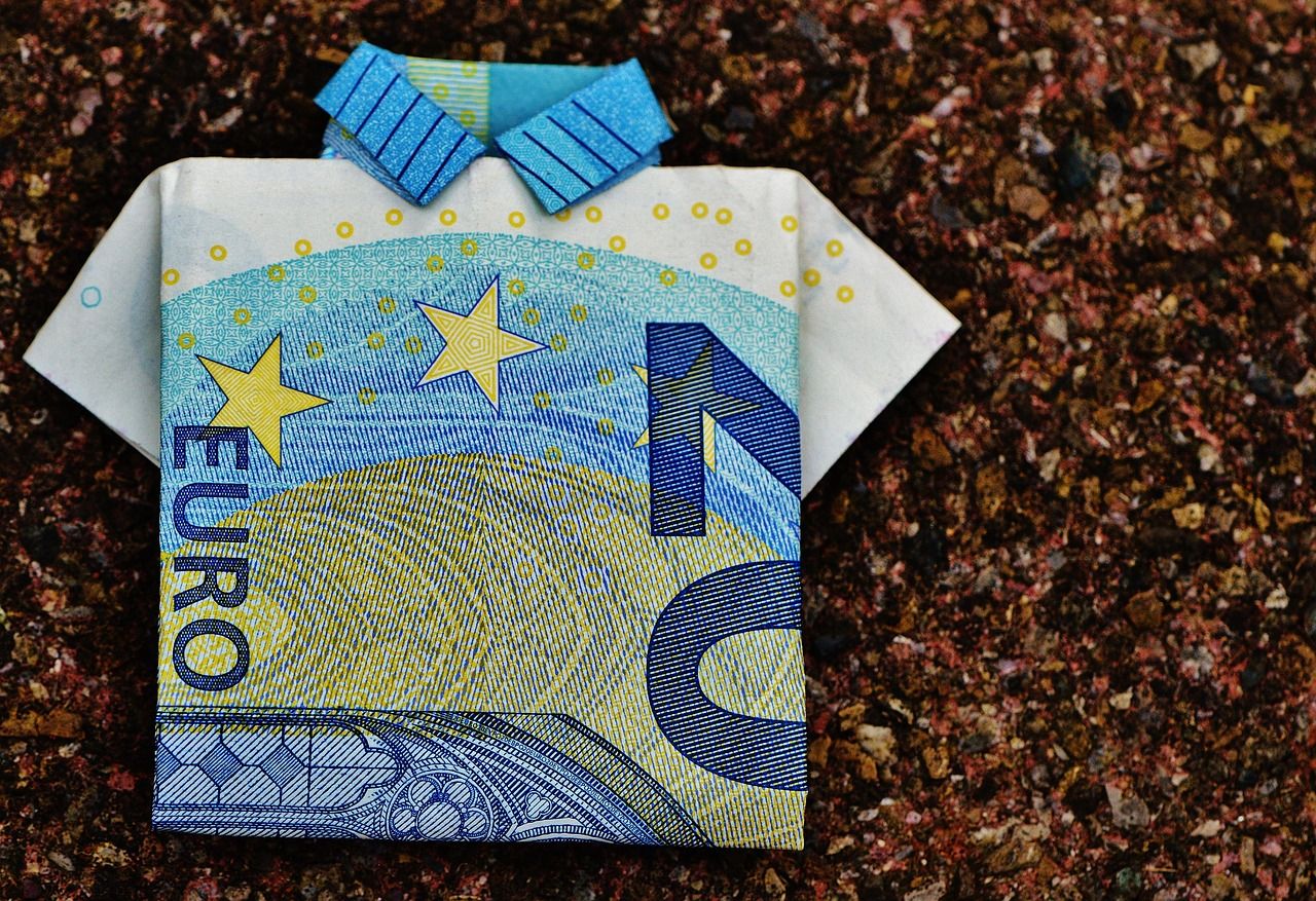 Gefalteter Euro-Geldschein als Notfallfonds
