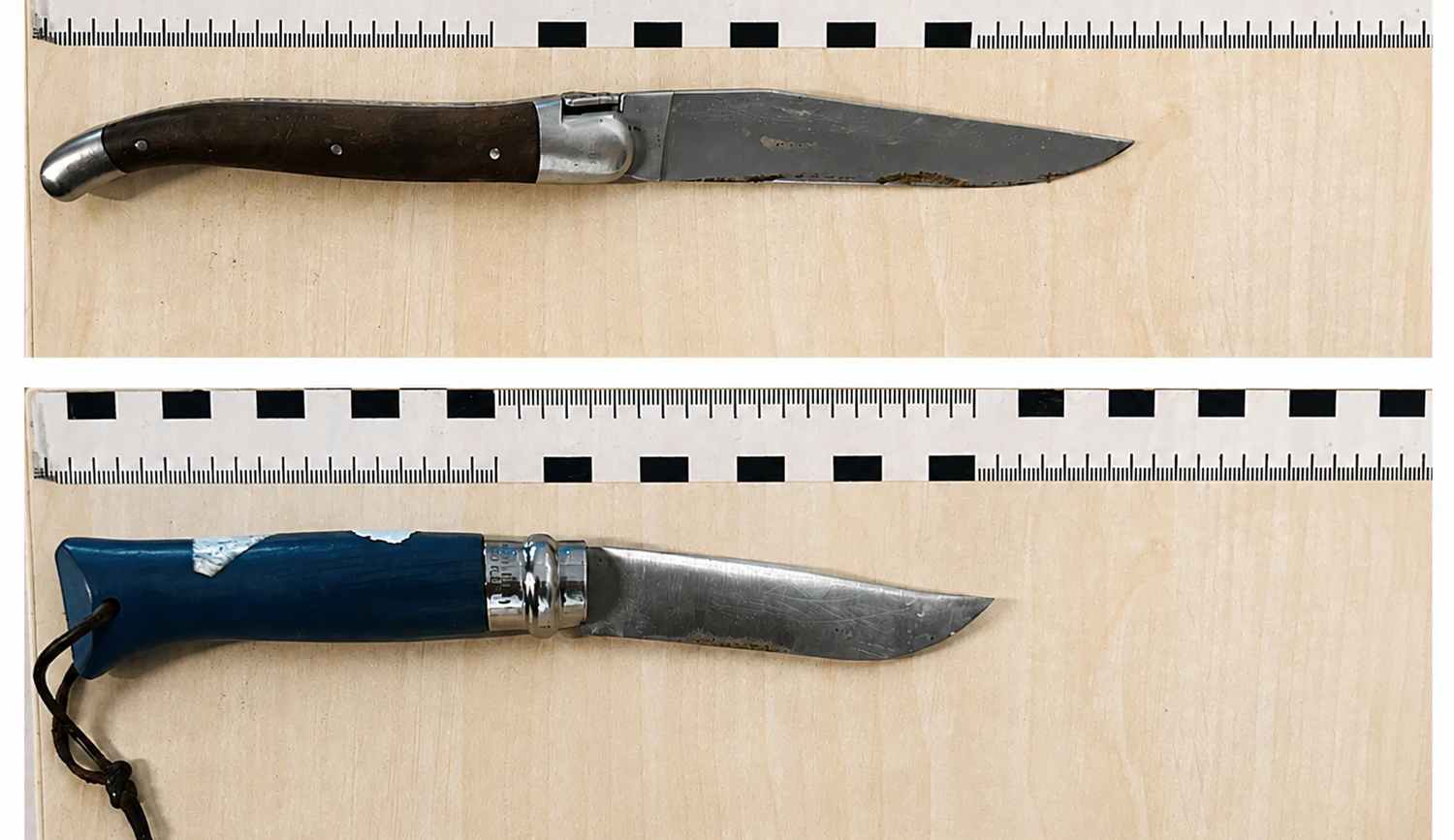 Die Polizei konnte die beiden Klappmesser sicherstellen.