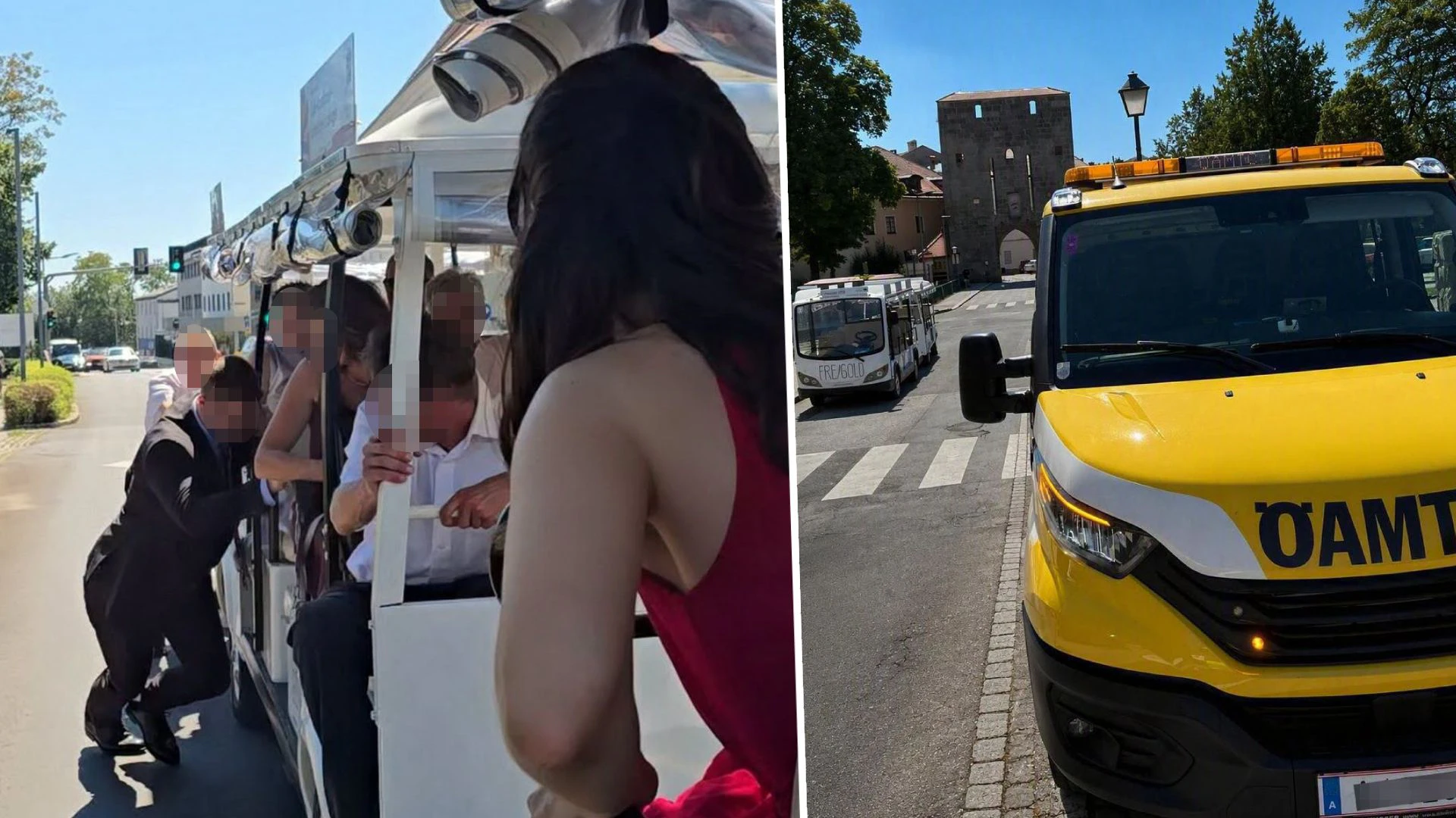Heute.at - Hochzeits-Panne – Gäste müssen Zug zur Kirche schieben