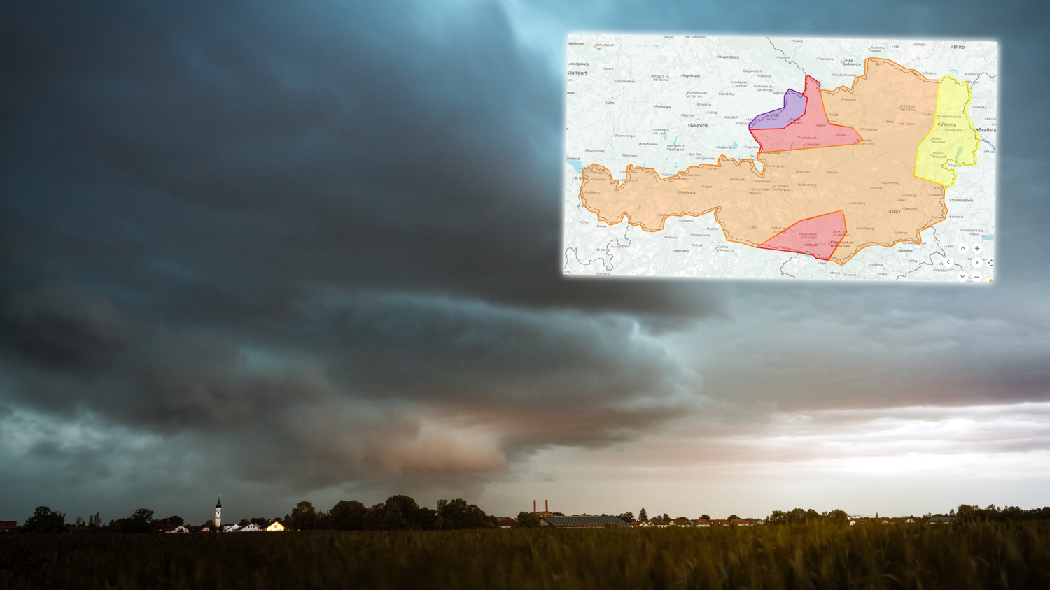 Heute.at - Unwetter-Karte – hier herrscht heute höchste Gefahr