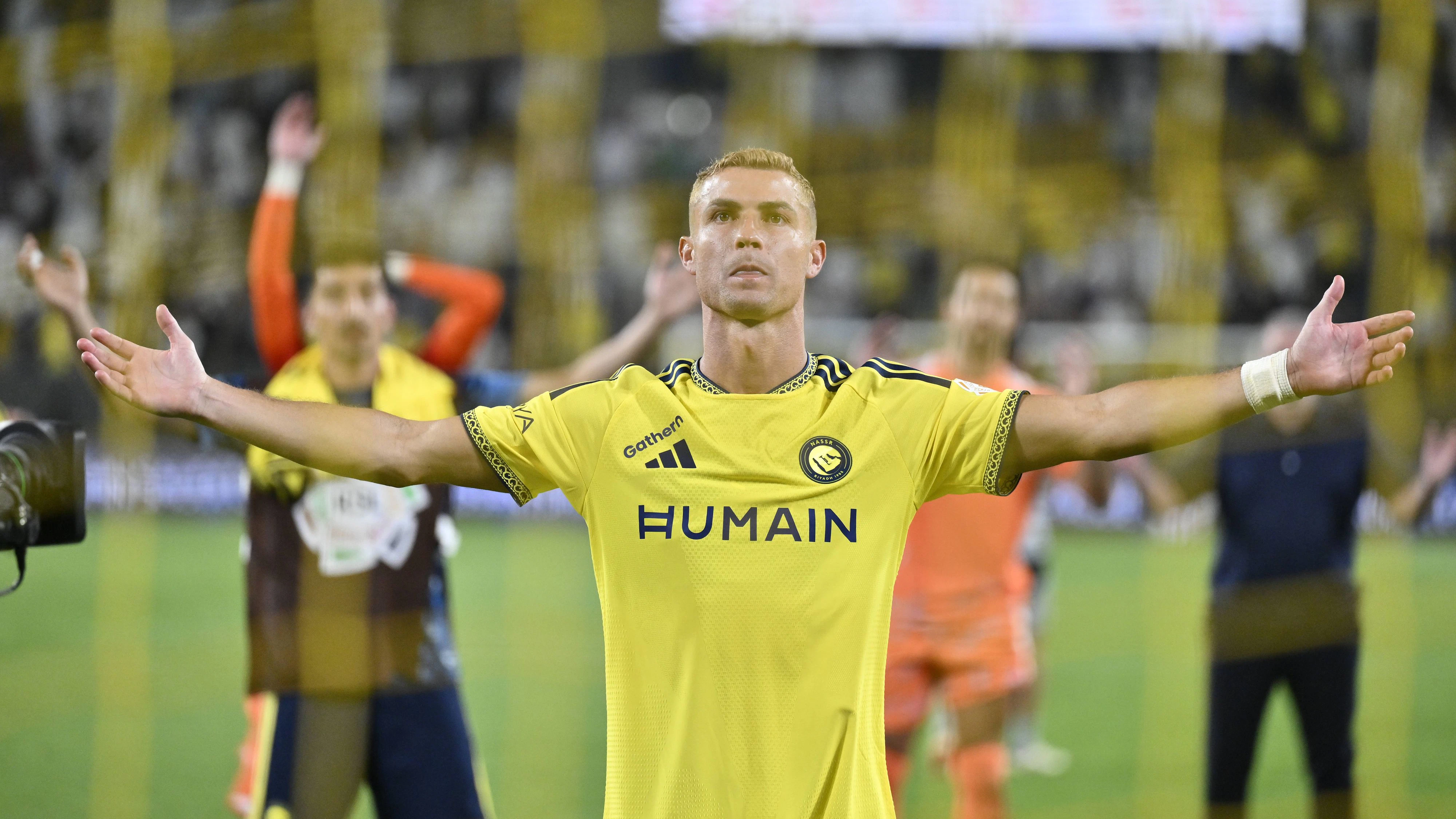 Saudi Arabia Pro League: Al-Nassr v Al-Taawon RIYADH, SAUDI ARABIA - AUGUST 28: Cristiano Ronaldo of Al-Nassr celebrates after scoring a goal during the Saudi Arabia Pro League match between Al-Nassr and Al-Taawon at King Saud University Stadium in Riyadh, Saudi Arabia on August 28, 2026. Mohammed Saad / Anadolu Riyadh Saudi Arabia. Editorial use only. Please get in touch for any other usage. PUBLICATIONxNOTxINxTURxUSAxCANxUKxJPNxITAxFRAxAUSxESPxBELxKORxRSAxHKGxNZL Copyright: x2026xAnadoluxMohammedxSaadx