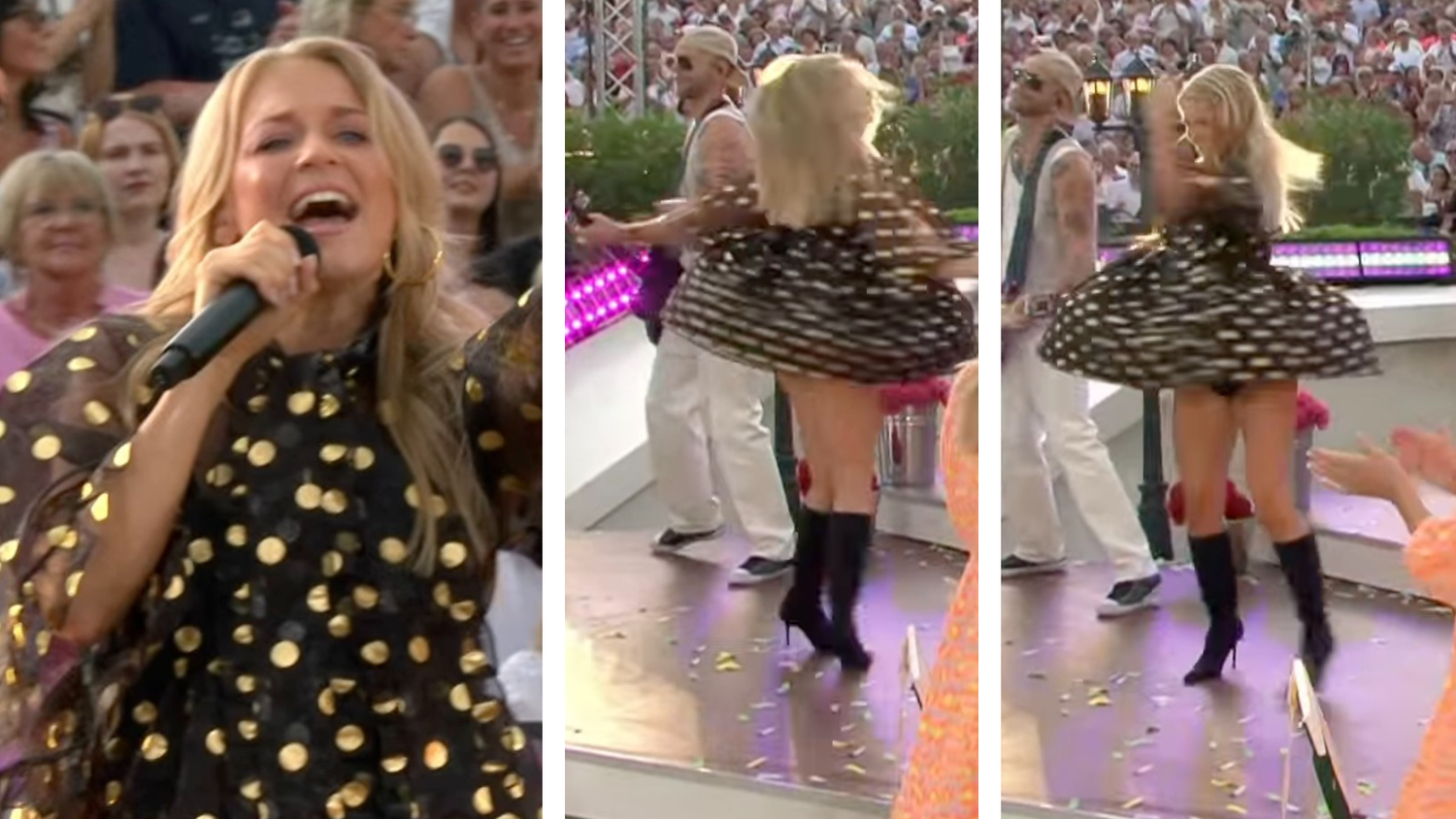 Heute.at - Unterhose-Blitzer! Alle sehen unter Kleid von Sängerin