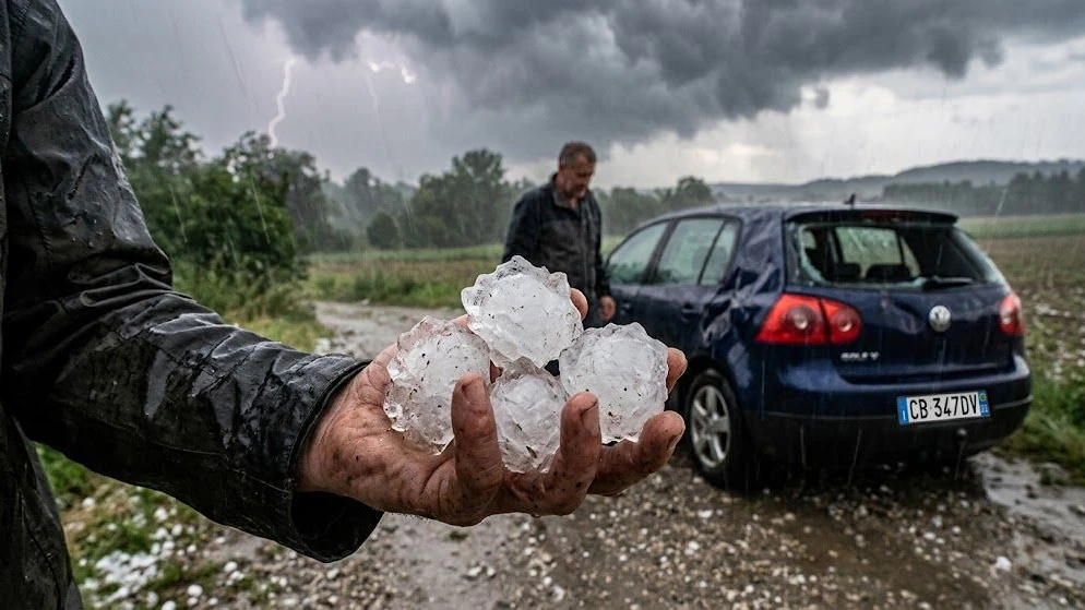 Heute.at - Faustgroße Hagelkörner! Unwetter verwüstet Norditalien