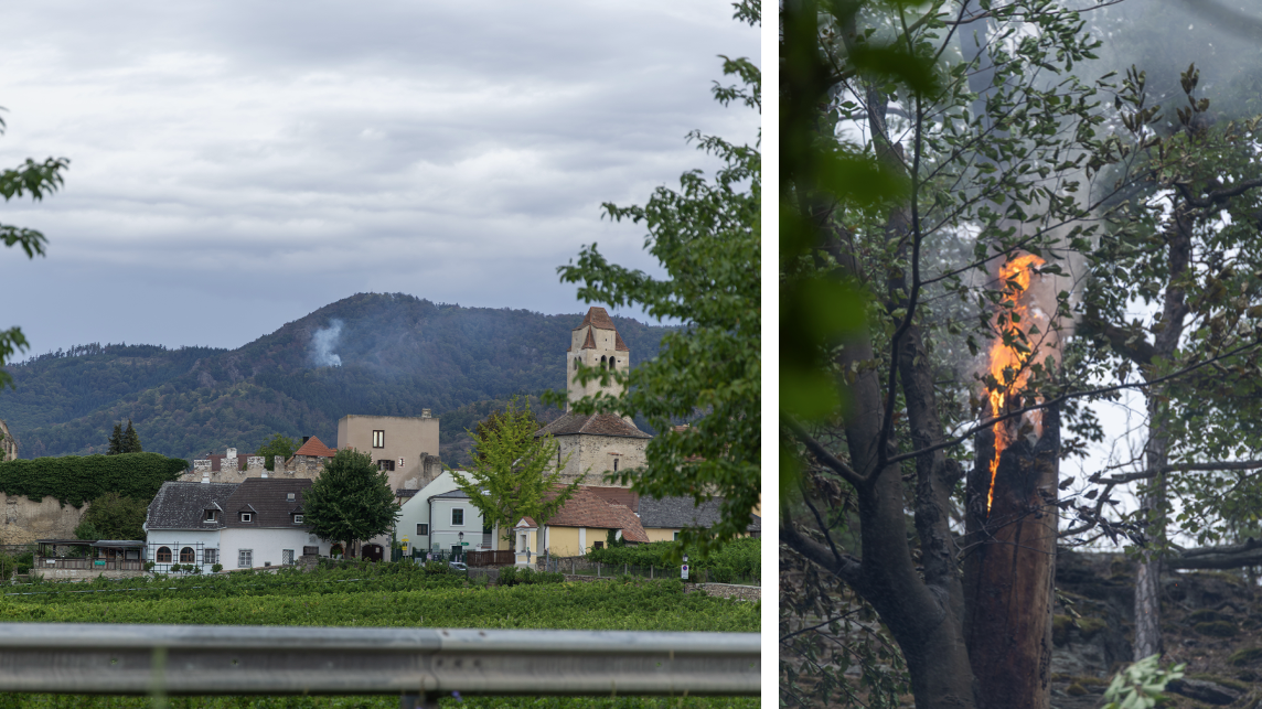 Dichter Rauch über Dürnstein sorgte am Montagmorgen für einen Großeinsatz der Feuerwehr.