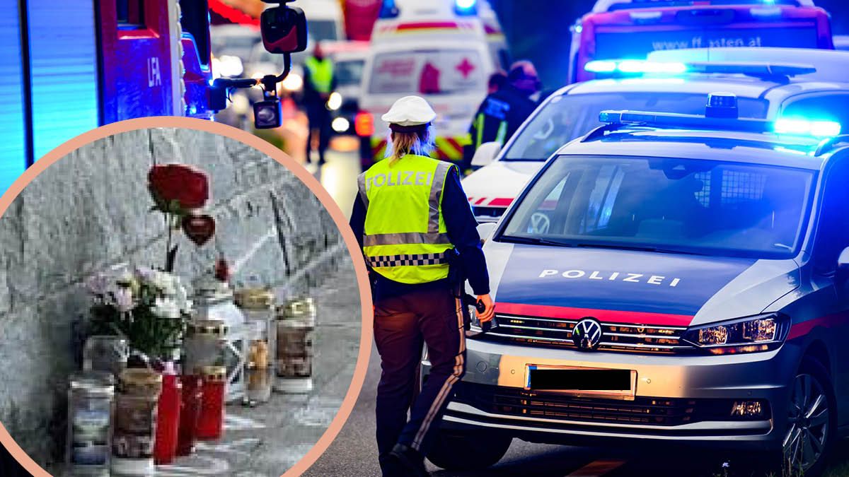 Villach trauert: Blumen und Kerzen am Tatort. Ermittlungen ergaben, ein Fußtritt führte zum Tod der Frau.