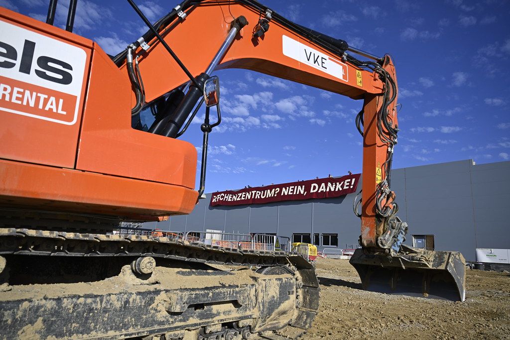 Am Sonntag demonstrierten Aktivisten direkt auf der Baustelle in Kronstorf.