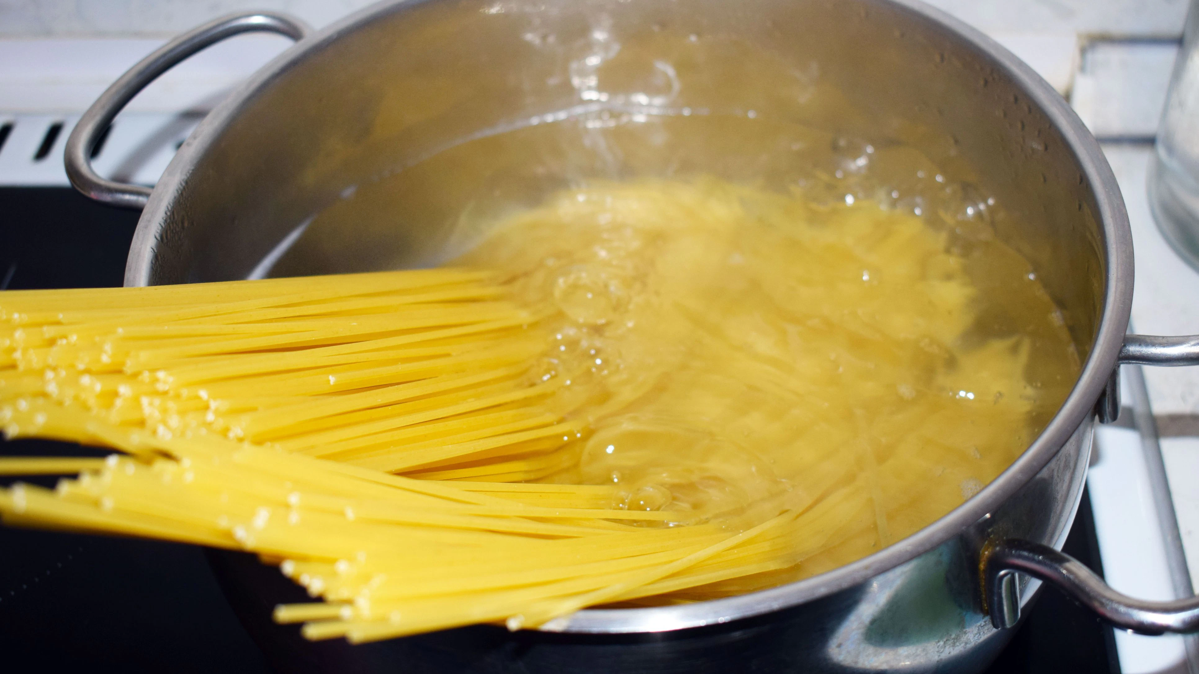 cooking spaghetti. Delicious Italian food.