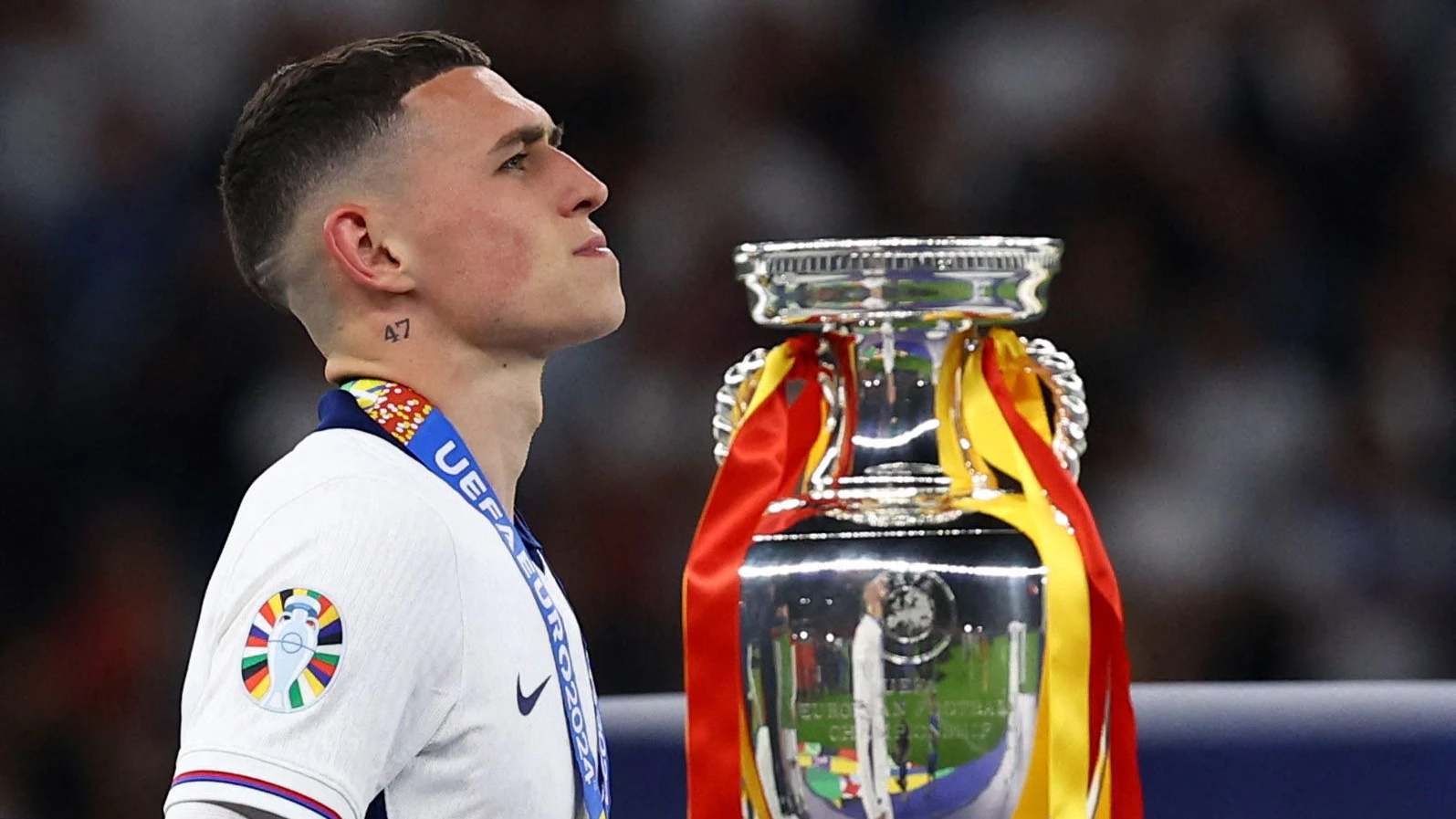 Der Engländer Phil Foden nach dem Euro-Finale 2024 von Spanien gegen England.