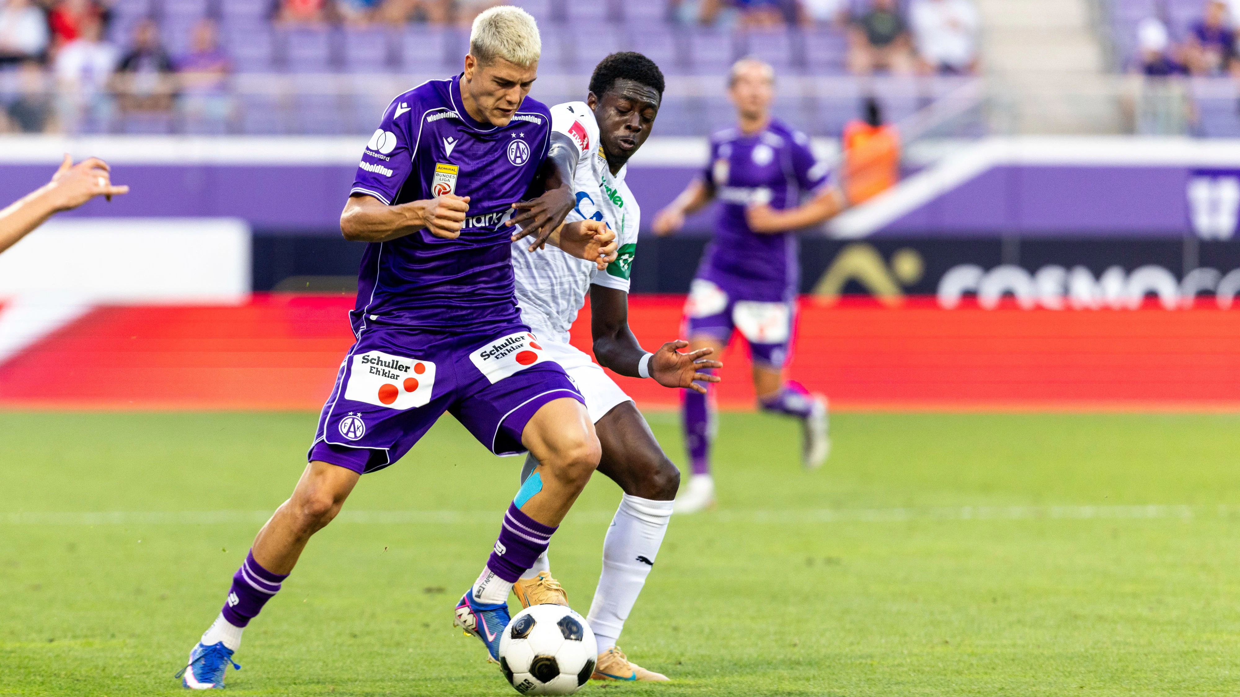 Die Wiener Austria im Bundesliga-Duell gegen die WSG Tirol. 