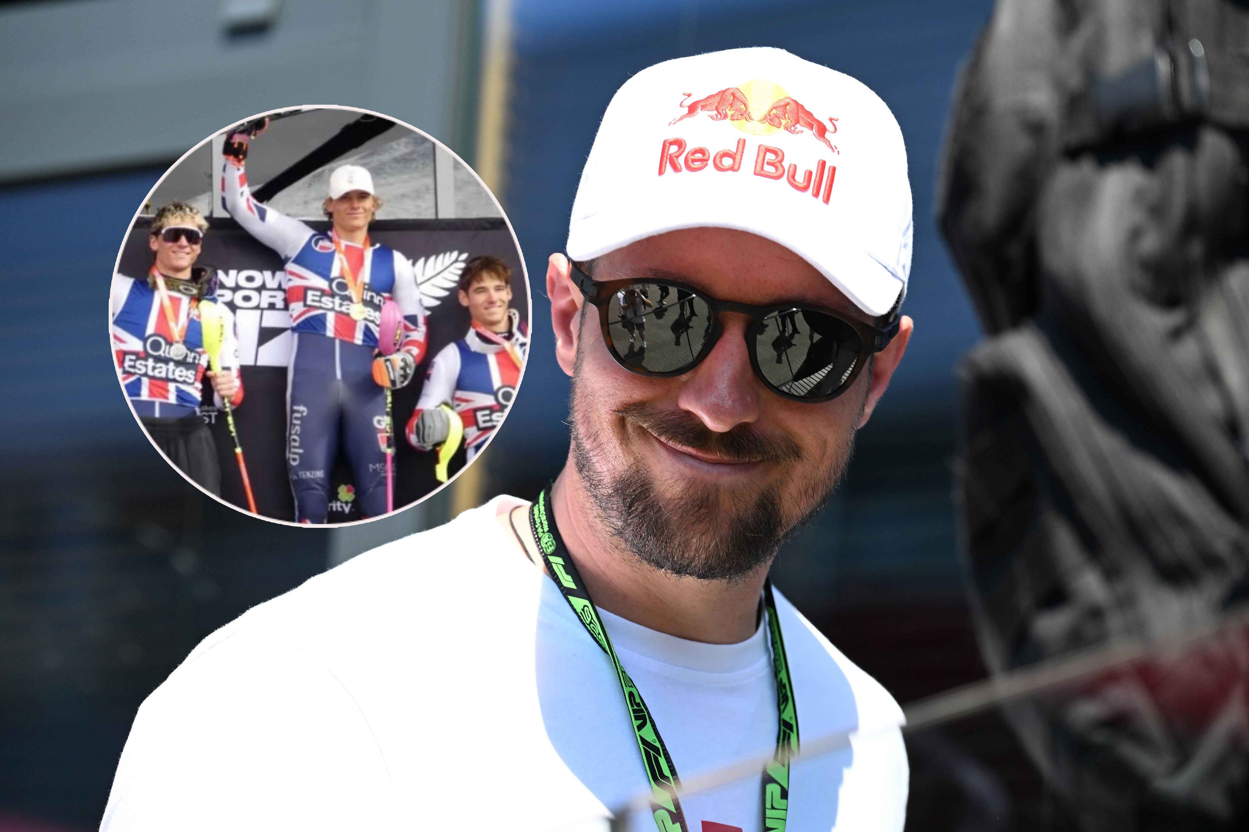Marcel Hirscher stattet Luca und Zak Carrick-Smith mit Van-Deer-Skiern aus.