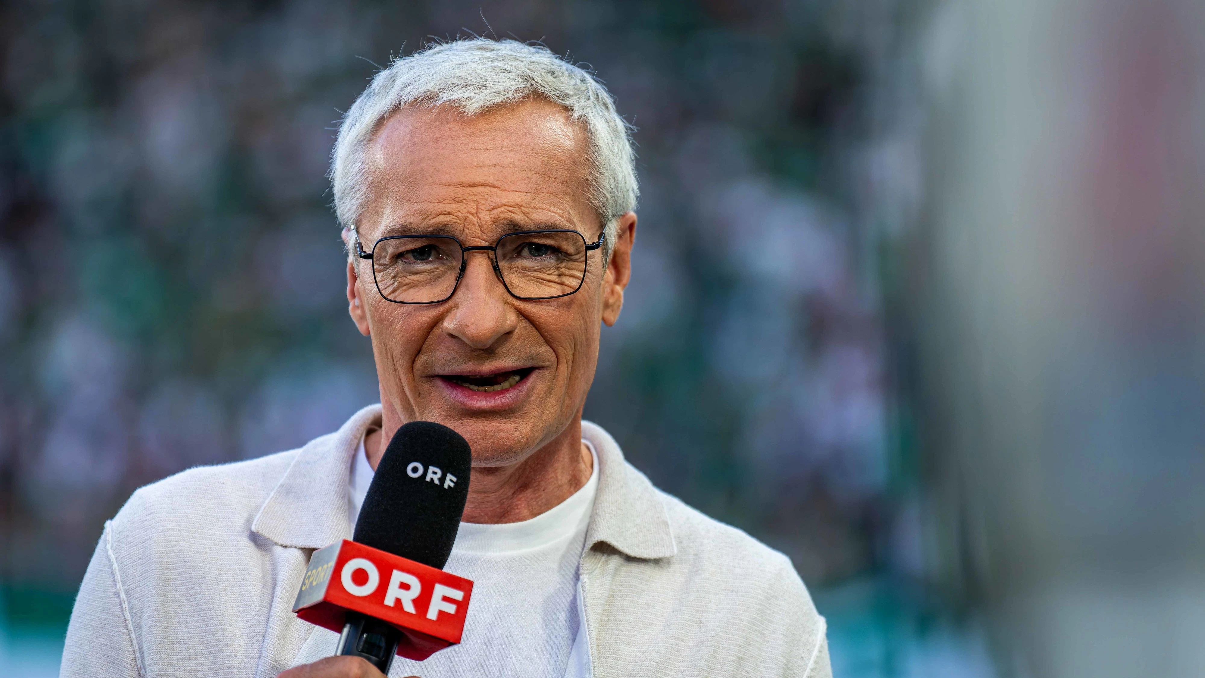 VIENNA,AUSTRIA,26.AUG.26 - SOCCER - UEFA Conference League, play-off, SK Rapid Wien vs Heart of Midlothian FC. Image shows Rainer Pariasek (ORF). Photo: GEPA pictures/ Kevin Hackner