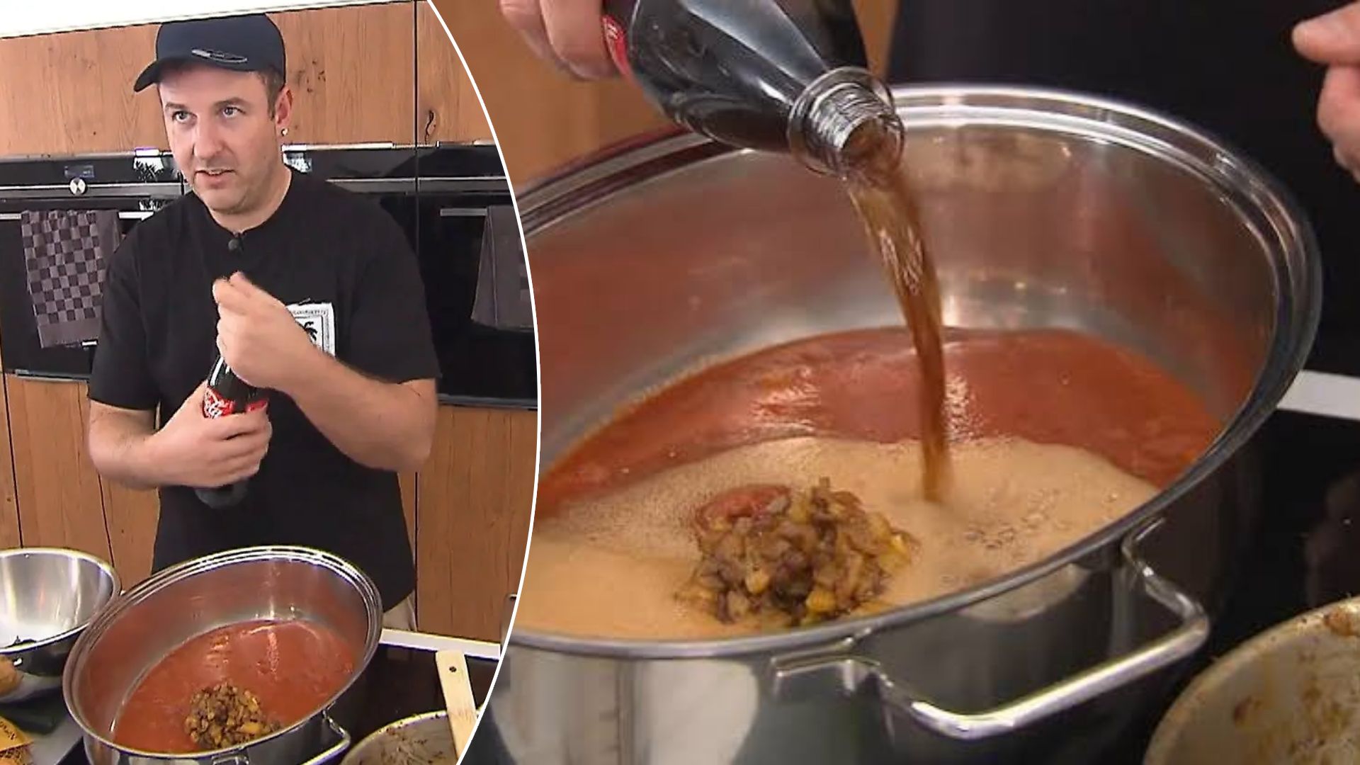 Tim hat ein besonderes Rezept für seine Sauce.