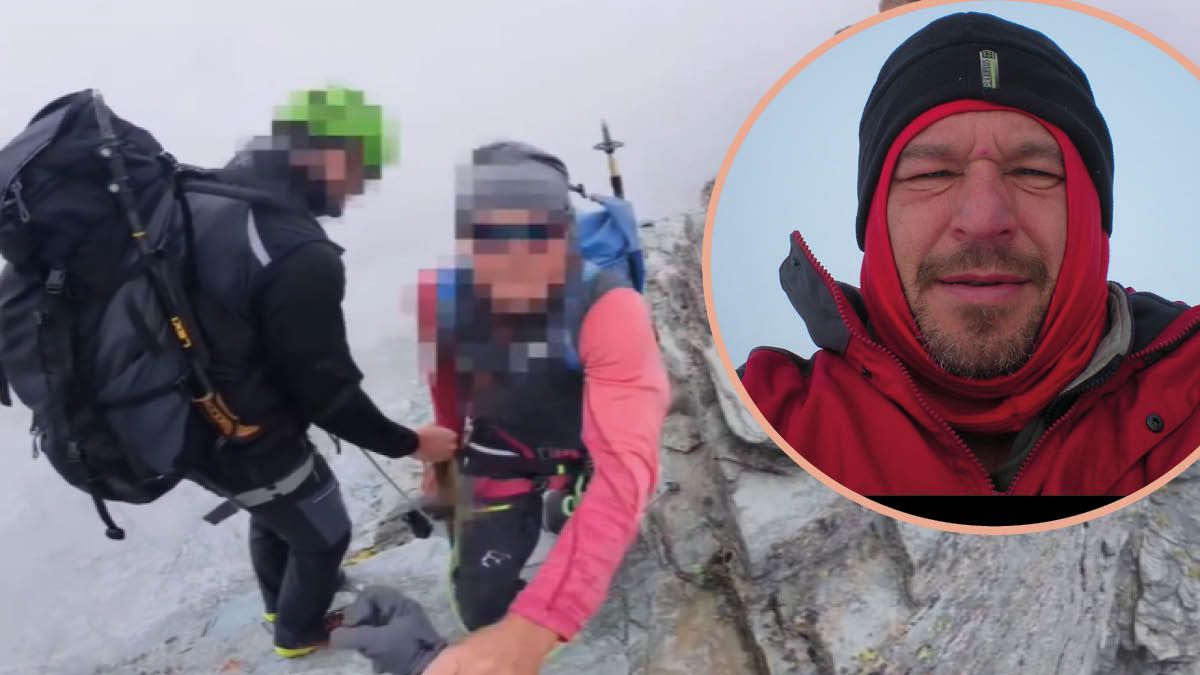Michael Bübl (Kreis) verteidigt den schimpfenden Bergführer (großes Foto).