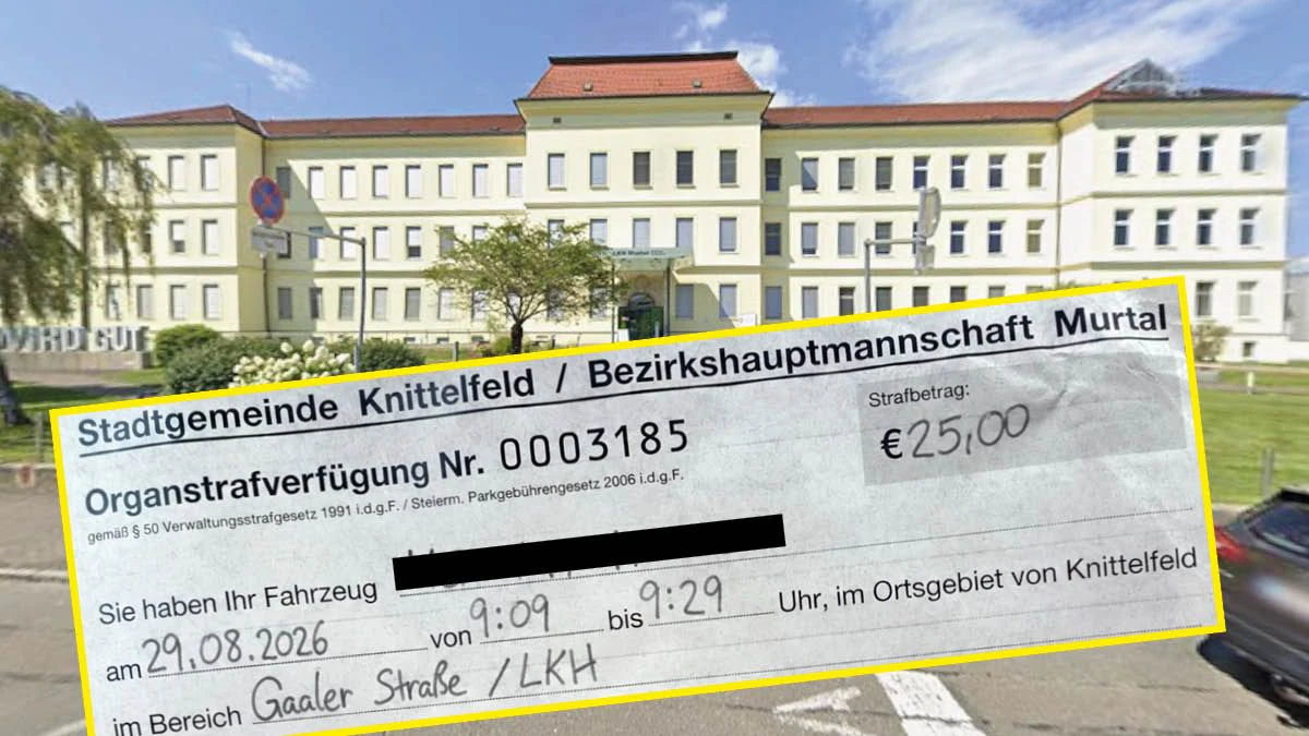Heute.at - Wegen Notfall im Spital – trotzdem 25 Euro Parkstrafe