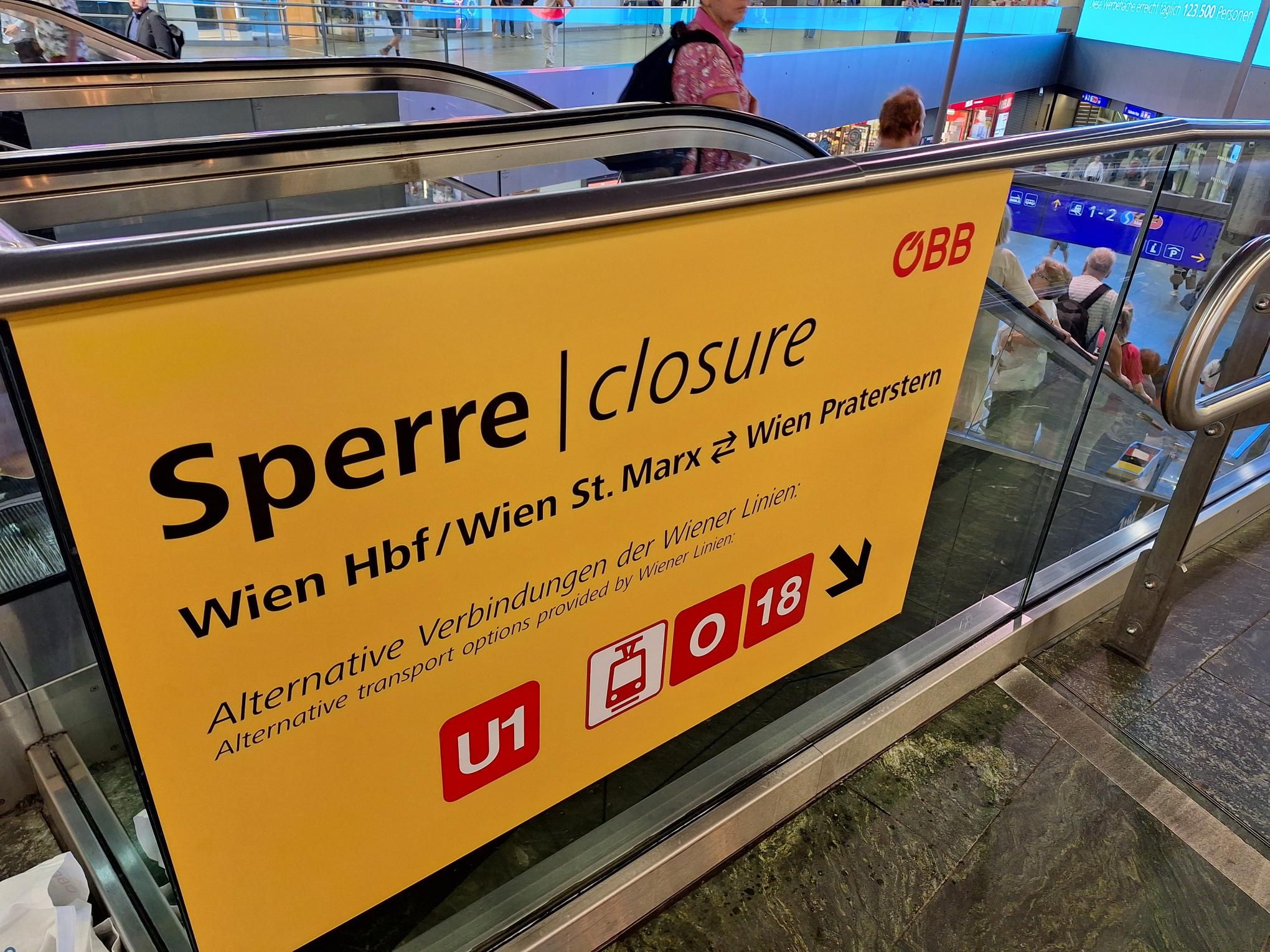 Wegeleitung am Wiener Hauptbahnhof