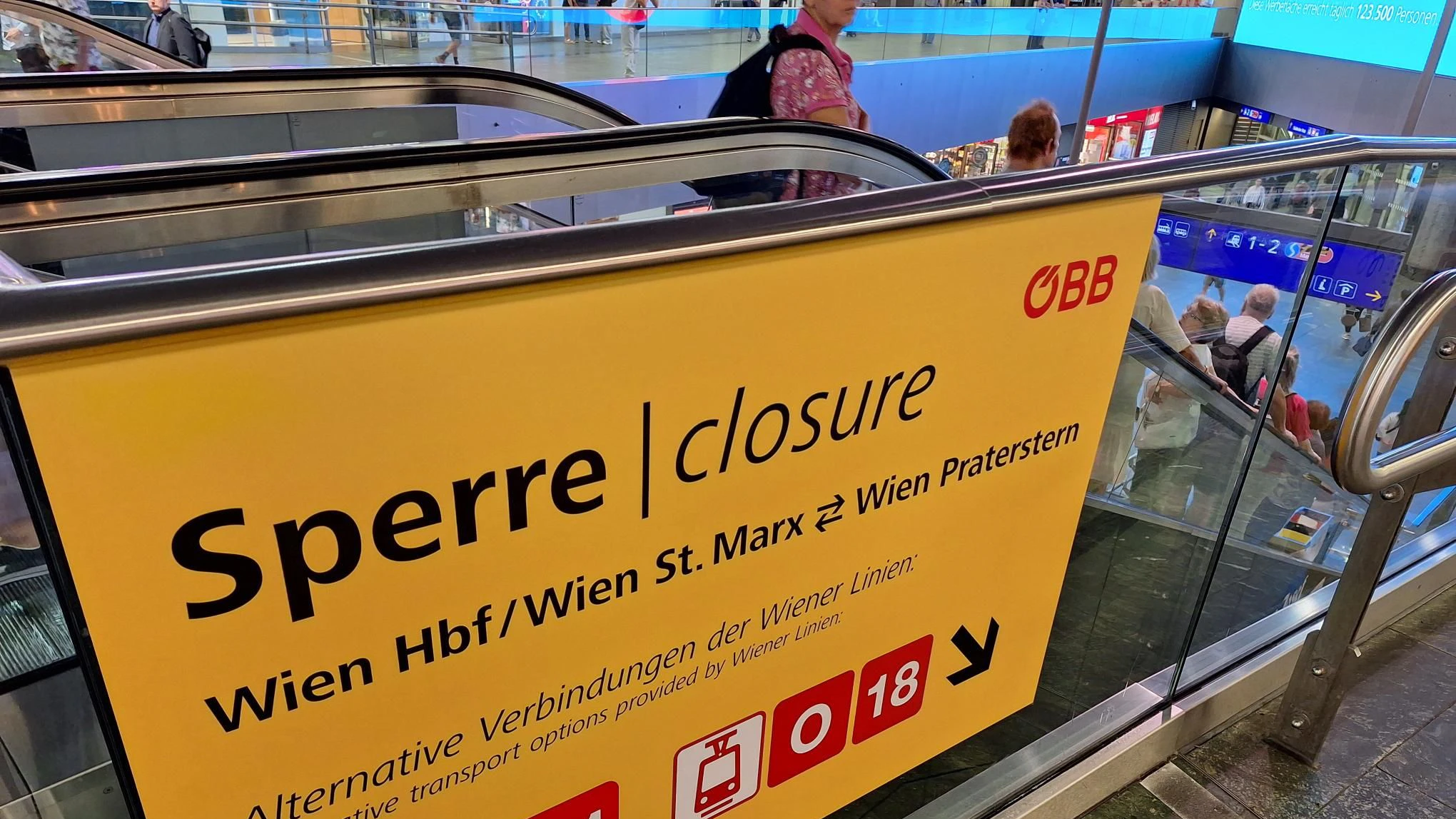 Wegeleitung am Wiener Hauptbahnhof