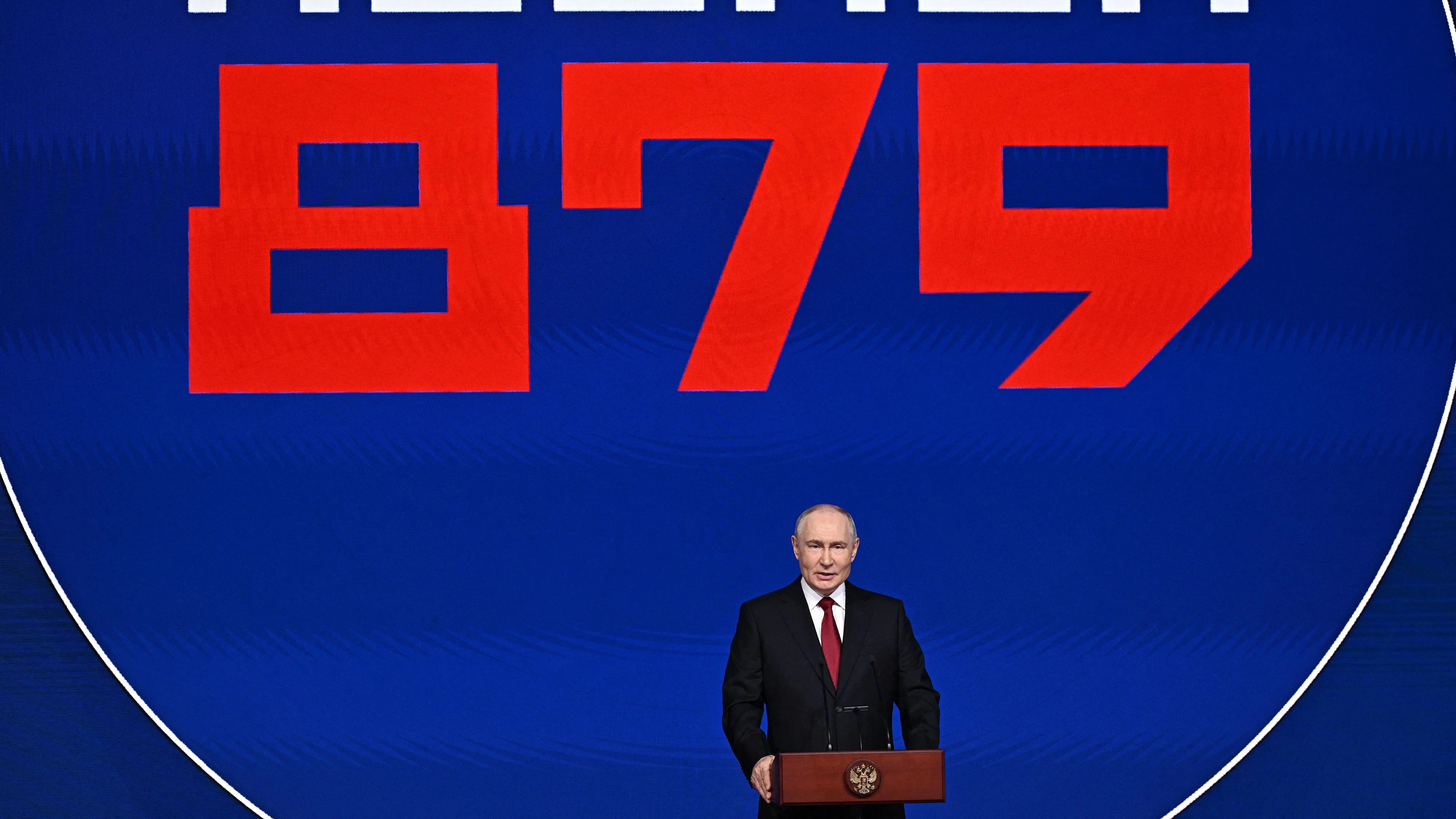 Russian President Vladimir Putin delivers a speech during an event marking the 879th anniversary of the foundation of Moscow, at the Zaryadye Concert Hall in Moscow, Russia, September 5, 2026. Sputnik/Sergey Bobylev/Pool via REUTERS ATTENTION EDITORS - THIS IMAGE WAS PROVIDED BY A THIRD PARTY.