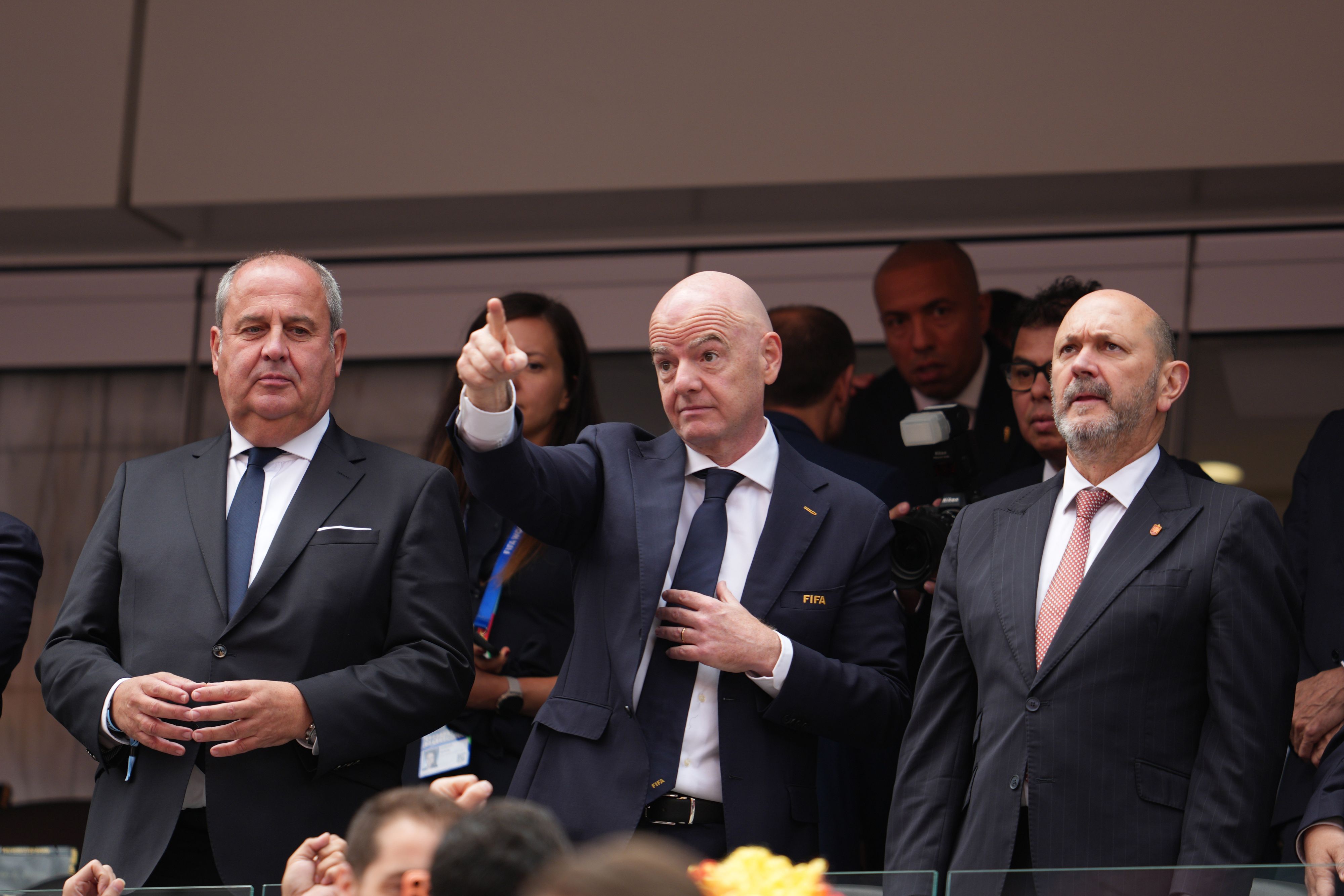 Infantino bei der WM neben ÖFB-Boss Pröll