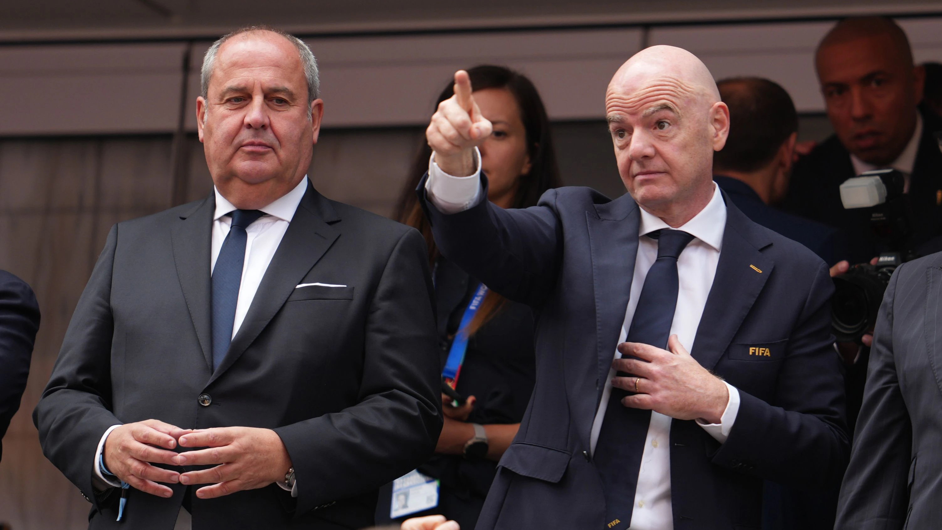 Infantino bei der WM neben ÖFB-Boss Pröll