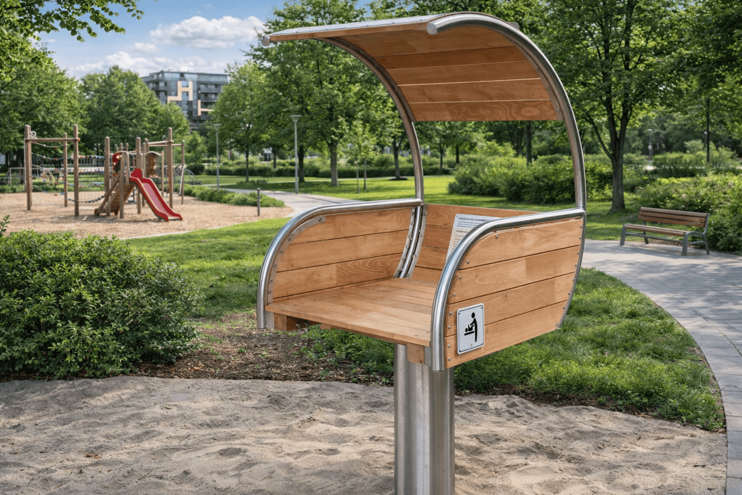 Geplanter Wickeltisch auf Spielplatz (Visualisierung)