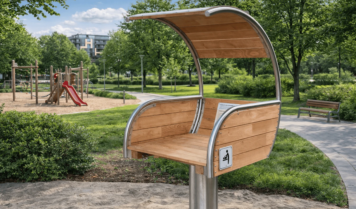 Geplanter Wickeltisch auf Spielplatz (Visualisierung)