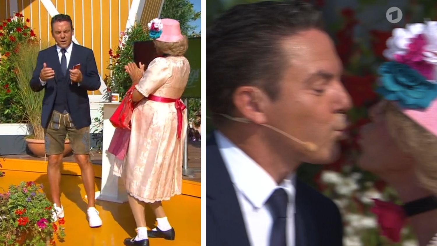 Heute.at - Heimliches Paar – Mross küsst Mann im Kleid im TV