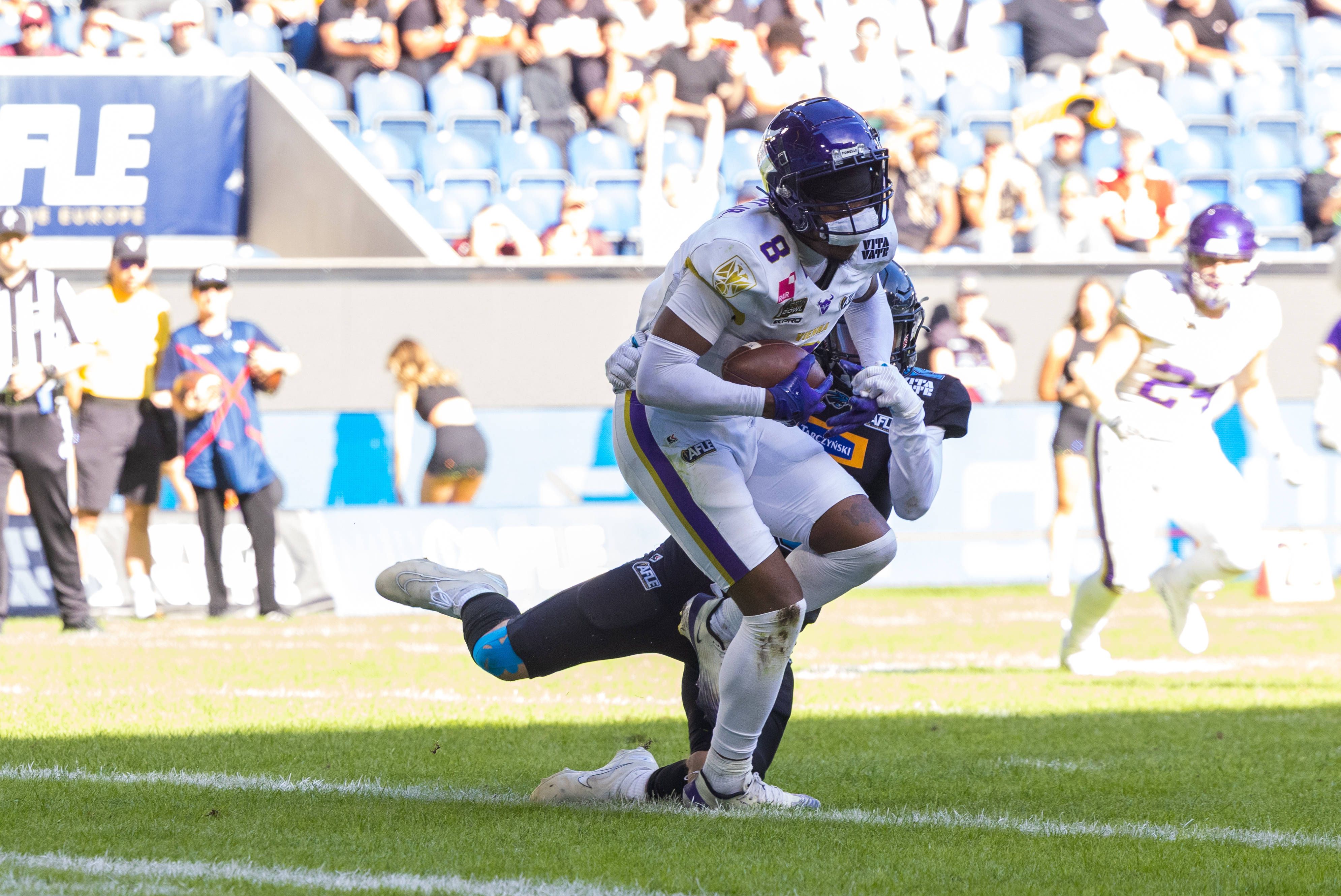 Darrell Stewart von den Vienna Vikings läuft und läuft und...