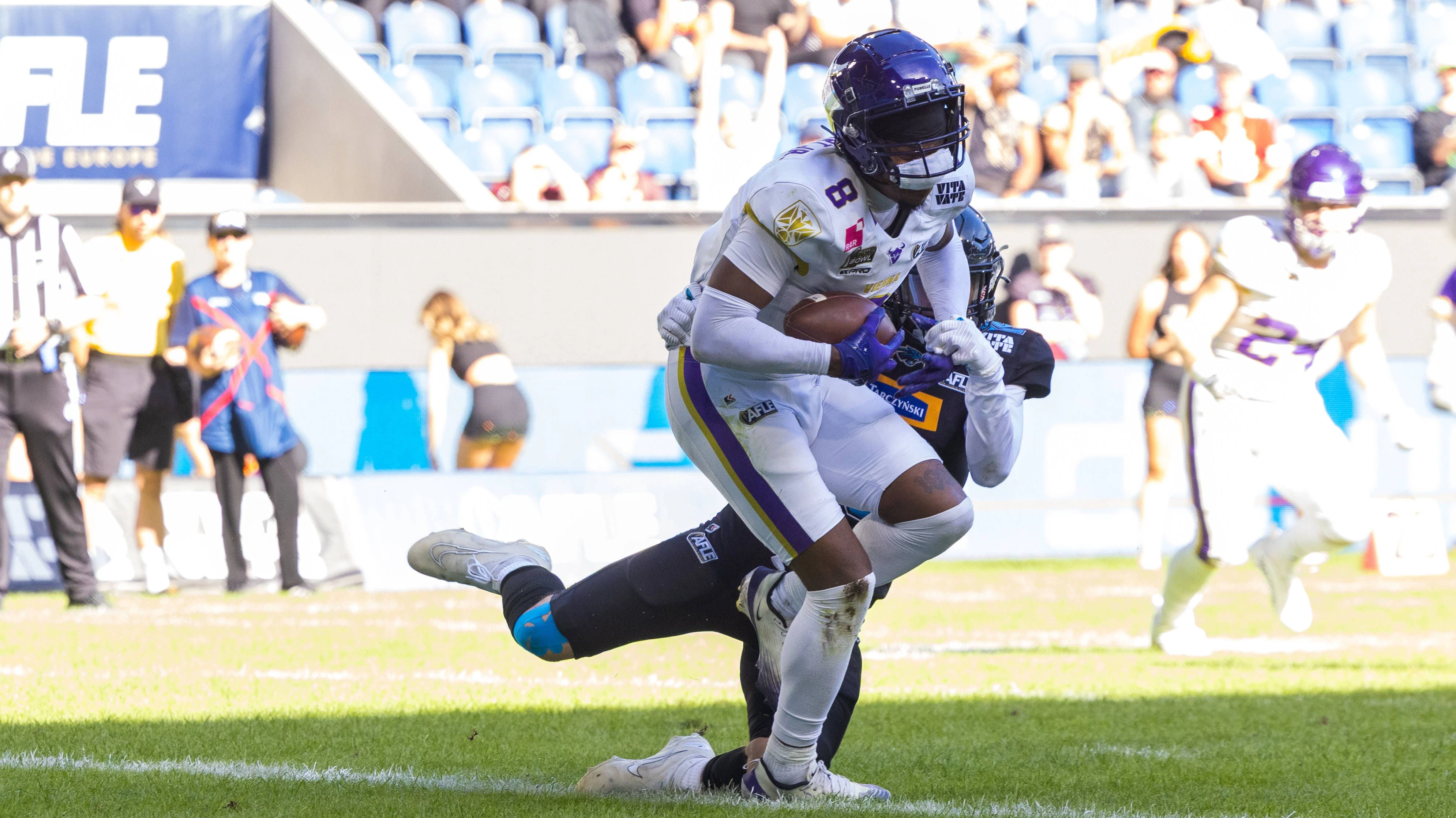 Darrell Stewart von den Vienna Vikings läuft und läuft und...