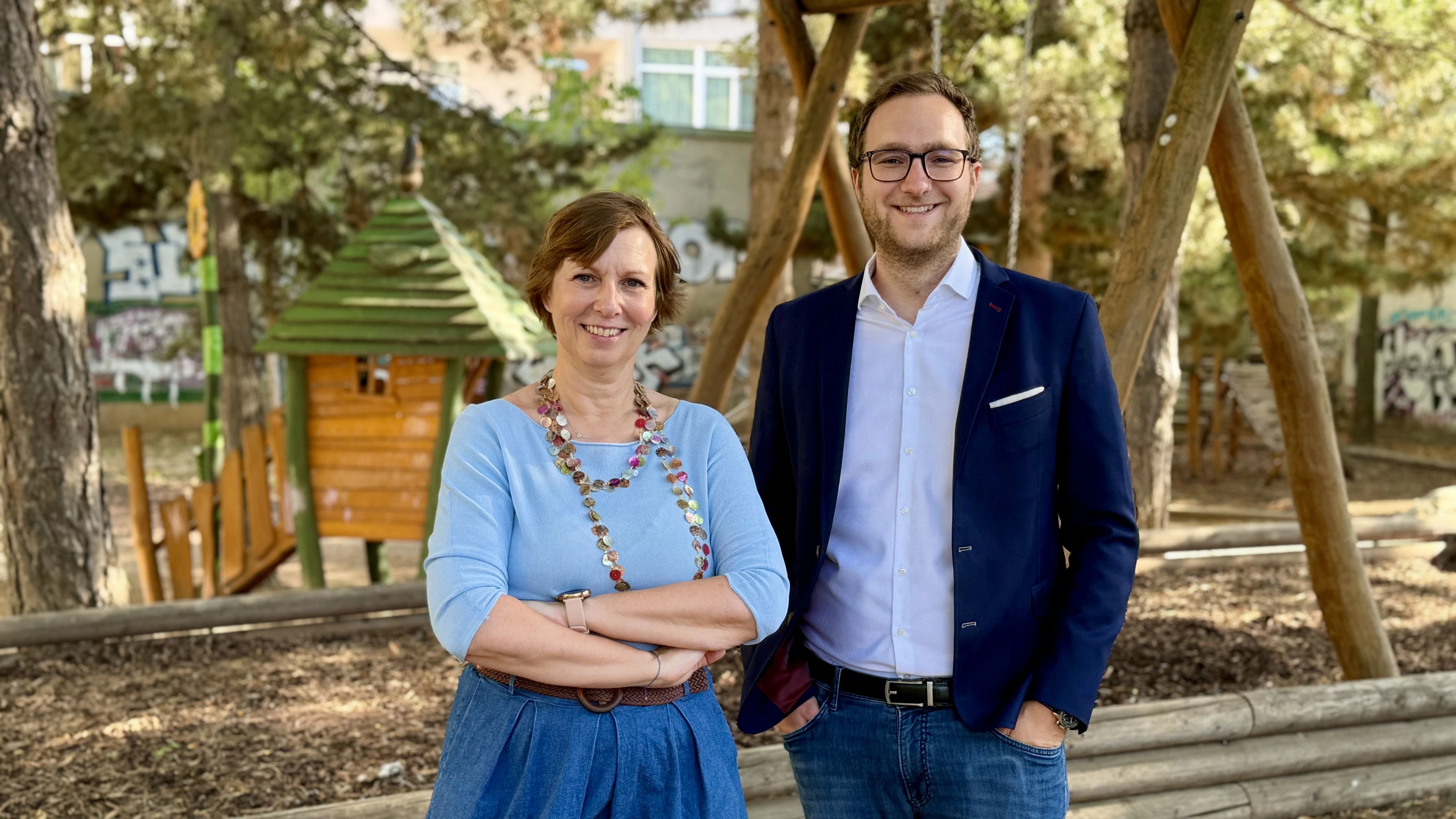 VP-Familiensprecherin Sabine Keri und VP-Bezirkschef Felix Ofner