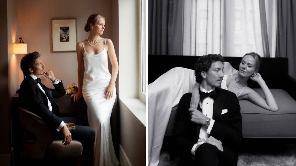Johann Andre Forfang und seine Partnerin Kristin.