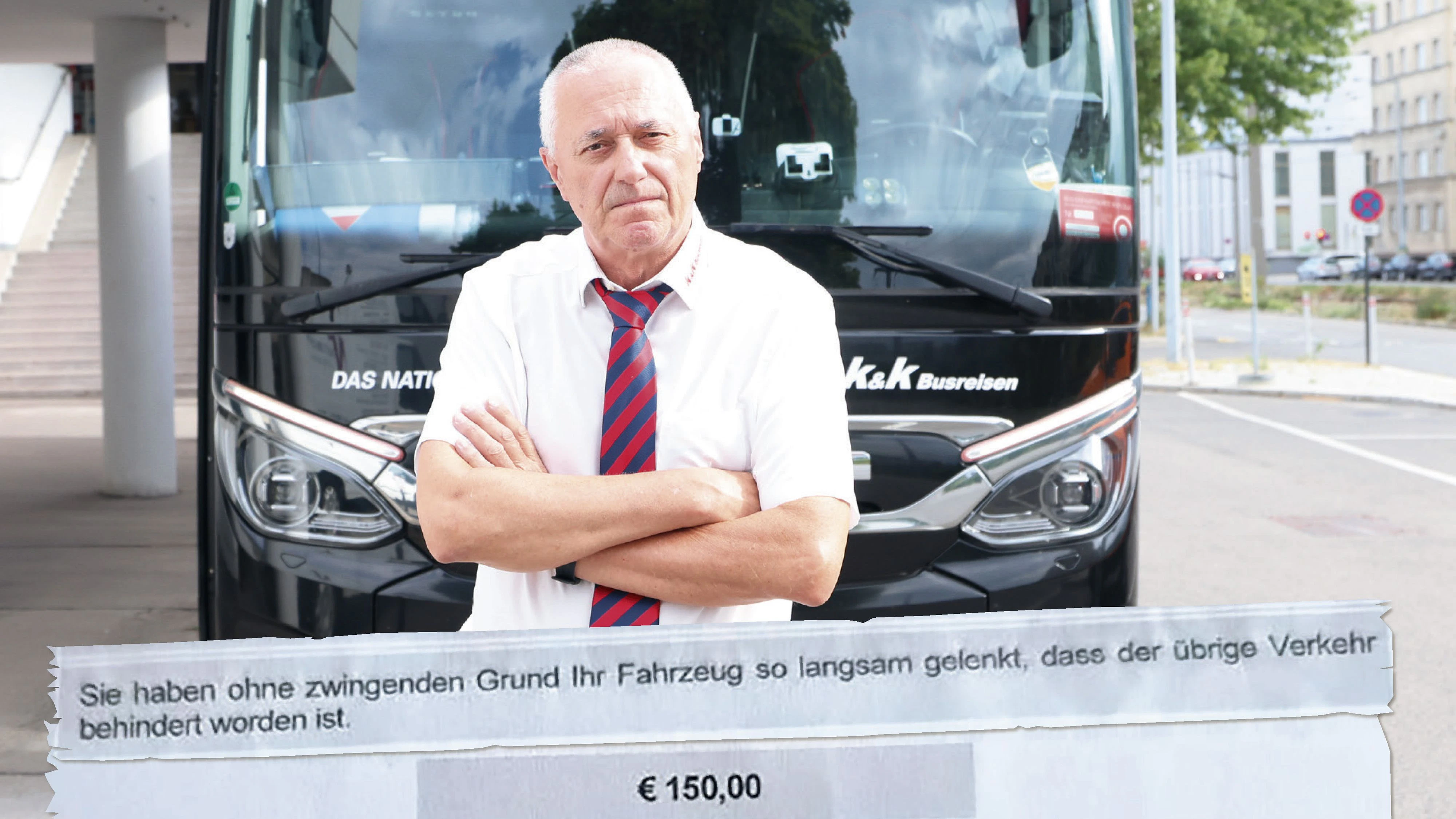 Buslenker Karl K. ist verärgert über die Strafe.