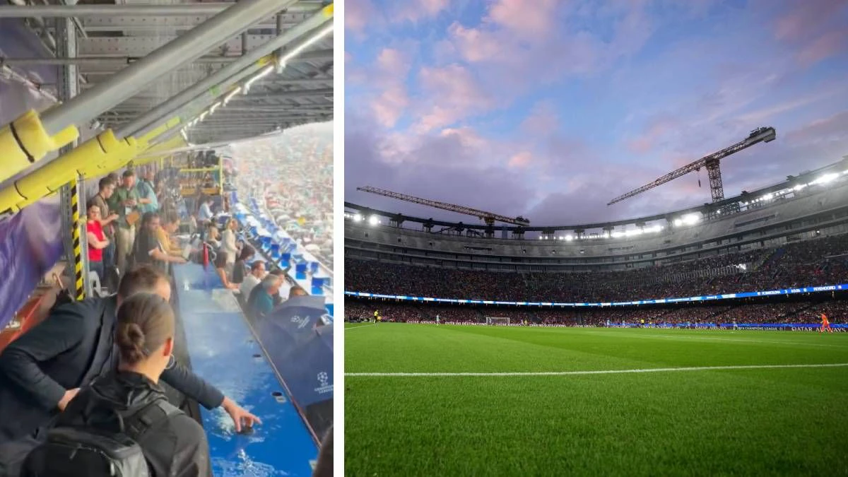 Im Camp Nou hat es im wahrsten Sinne des Wortes hineingeregnet. 