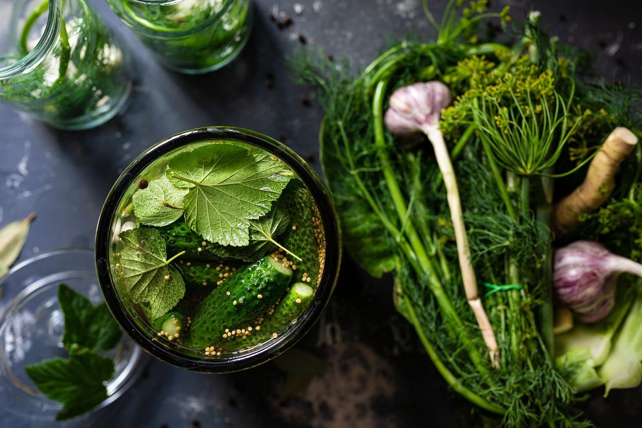 Eingelegte Gurken mit Dill und Gewürzen
