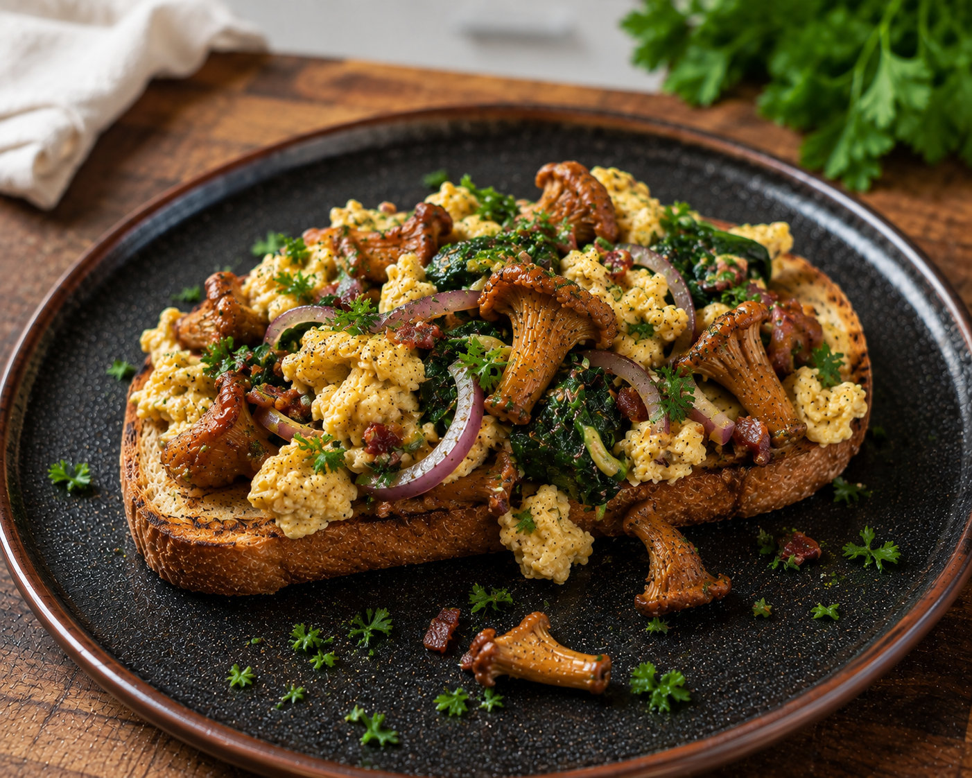 Schnell und einfach zubereitet: Eierschwammerl auf knusprigem Toast